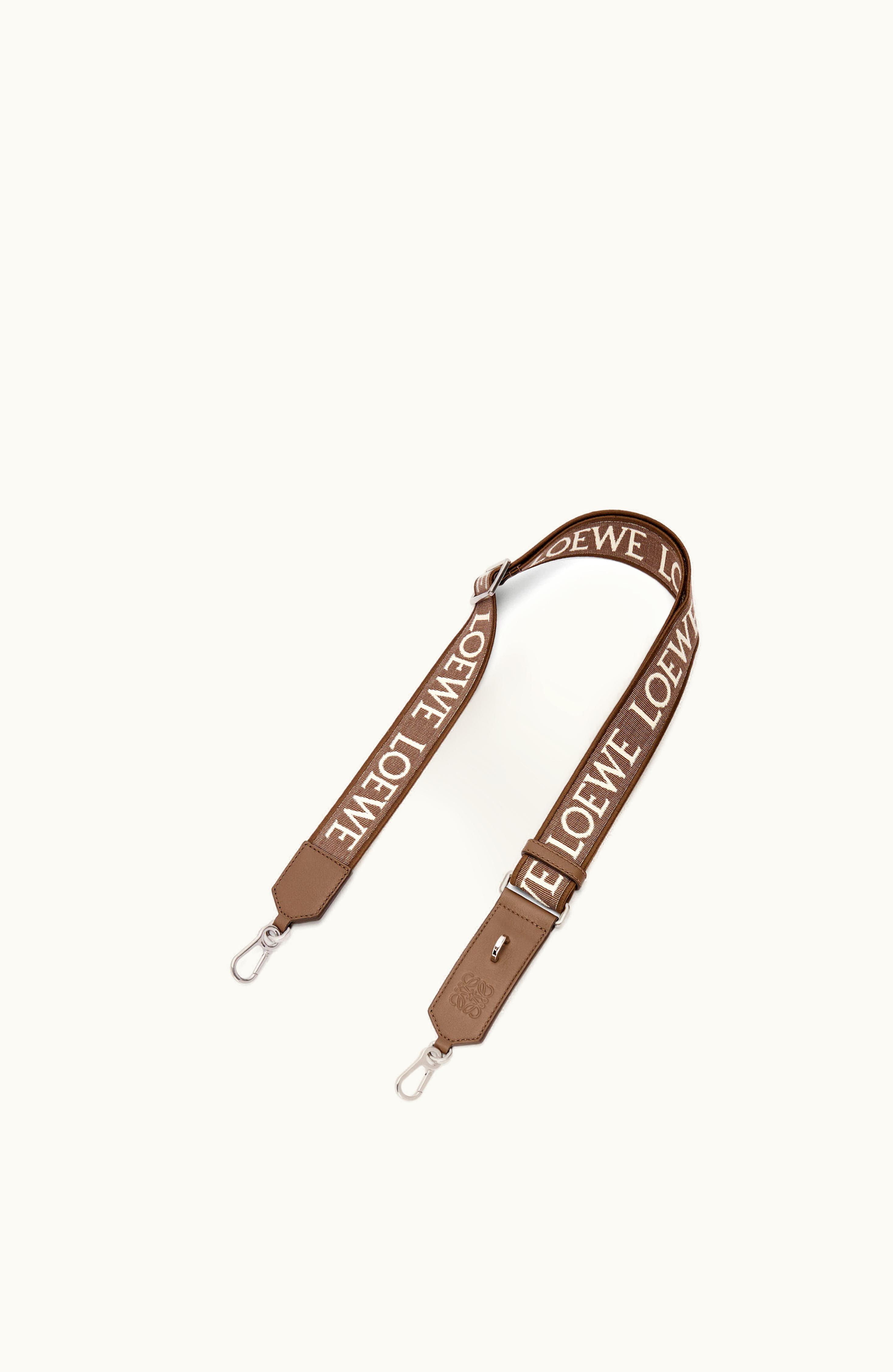 Loewe Loewe D-ring Strap In Anagram Jacquard And Calfskin Winter Brown