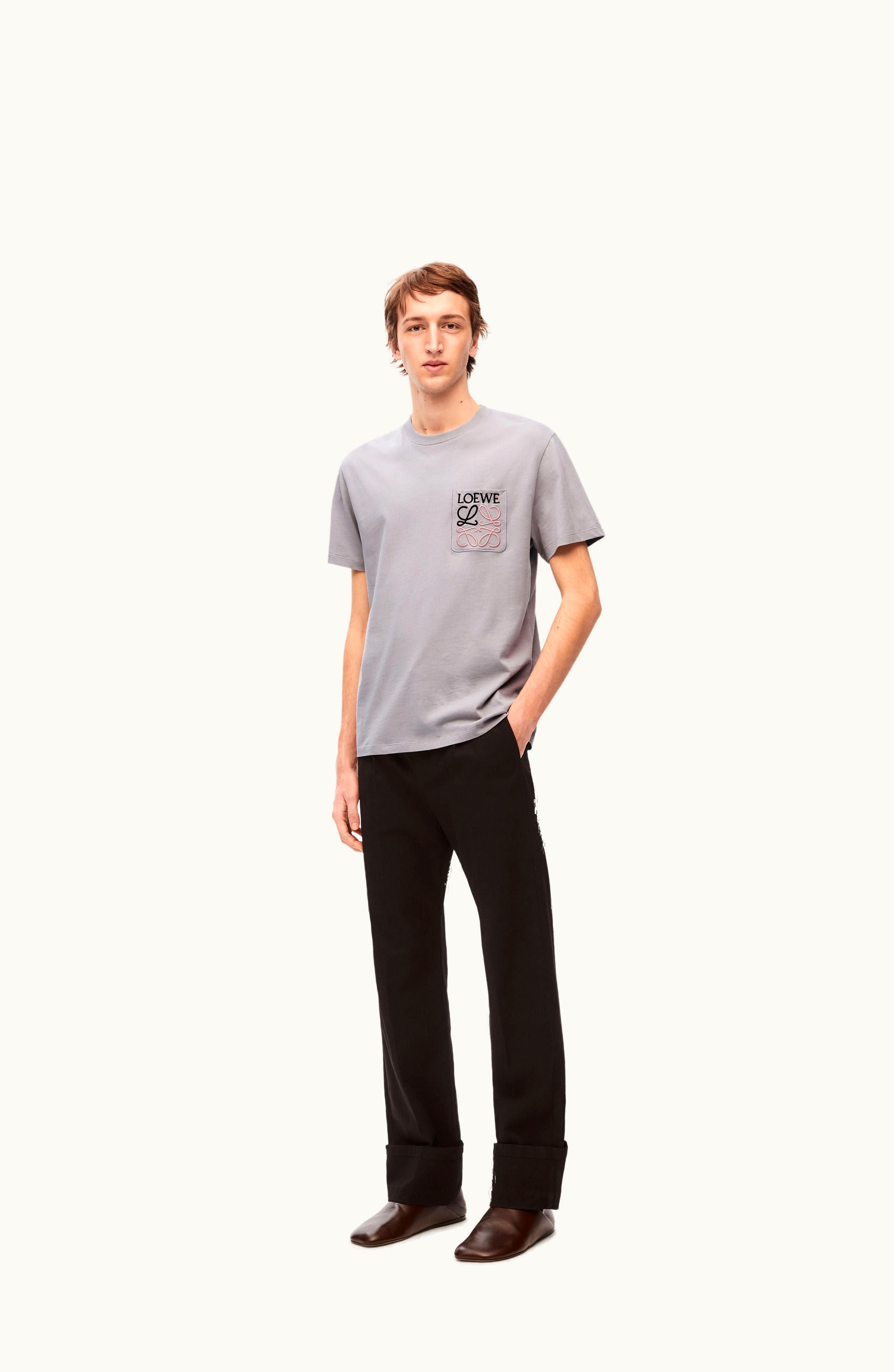 Loewe Loewe Relaxed Fit T-shirt In Cotton Medium Grey