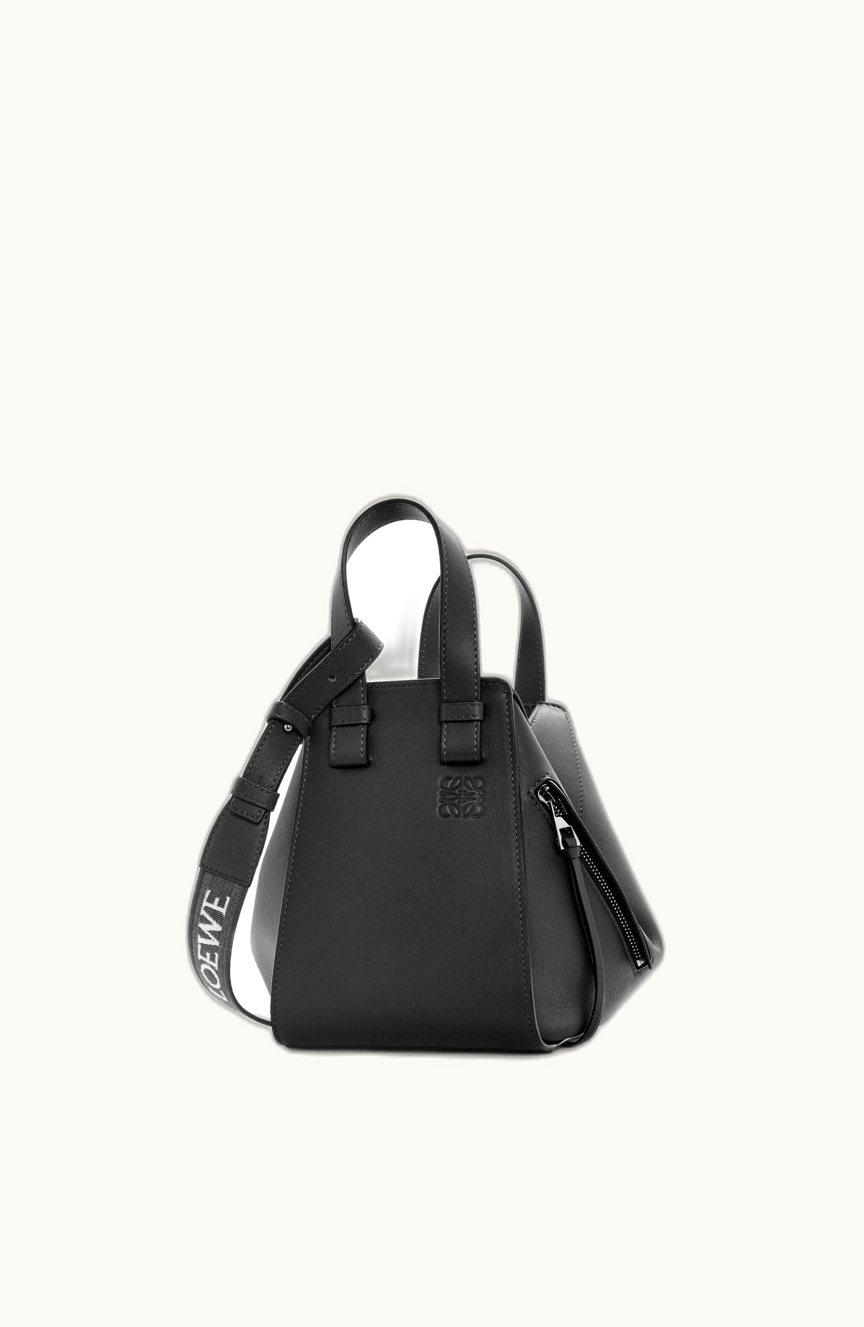 Loewe Loewe Hammock Flex Satin Calfskin Crossbody Bag Black