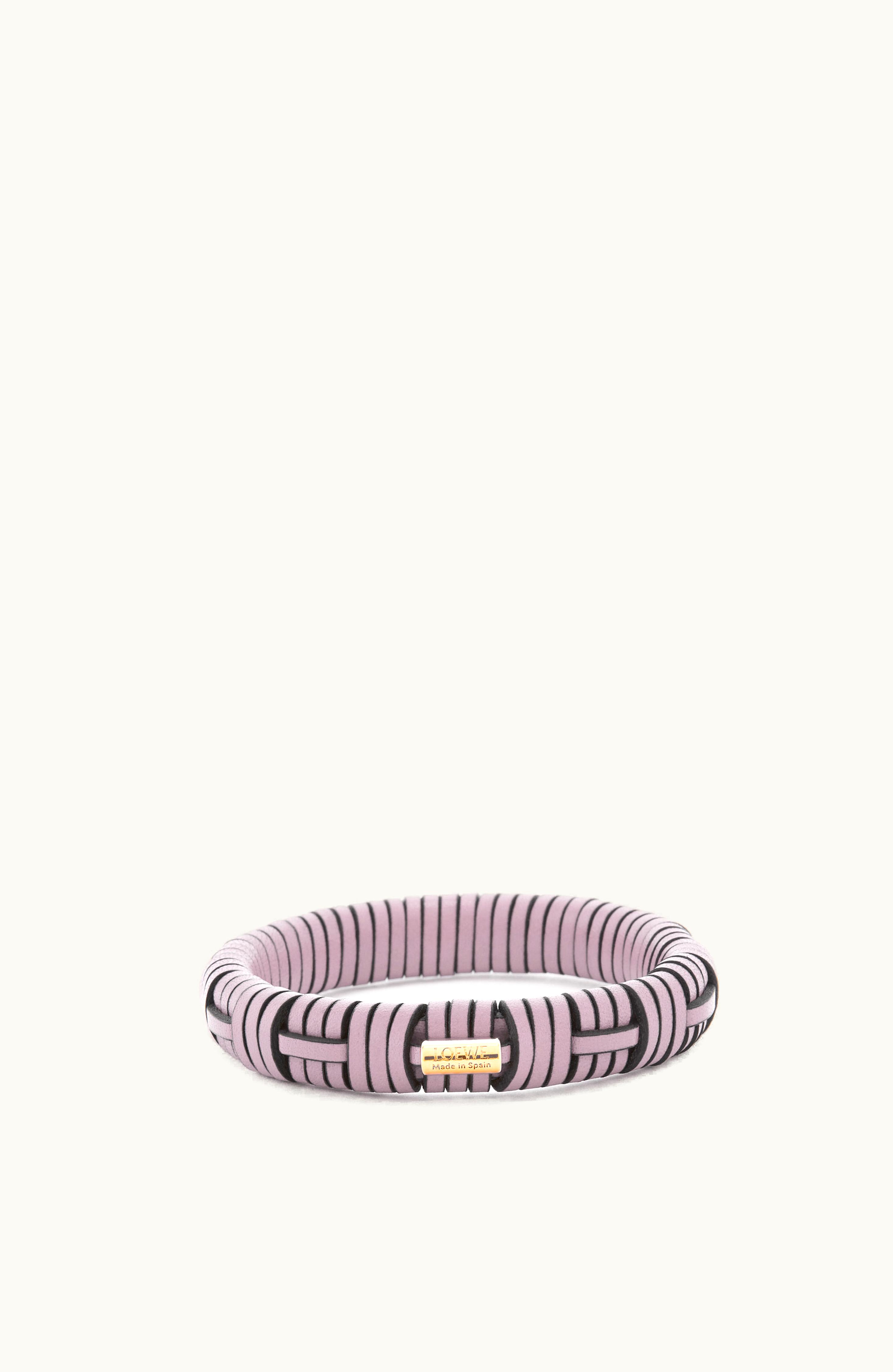 Loewe Loewe Woven Bangle In Brass And Classic Calfskin Dirty Mauve