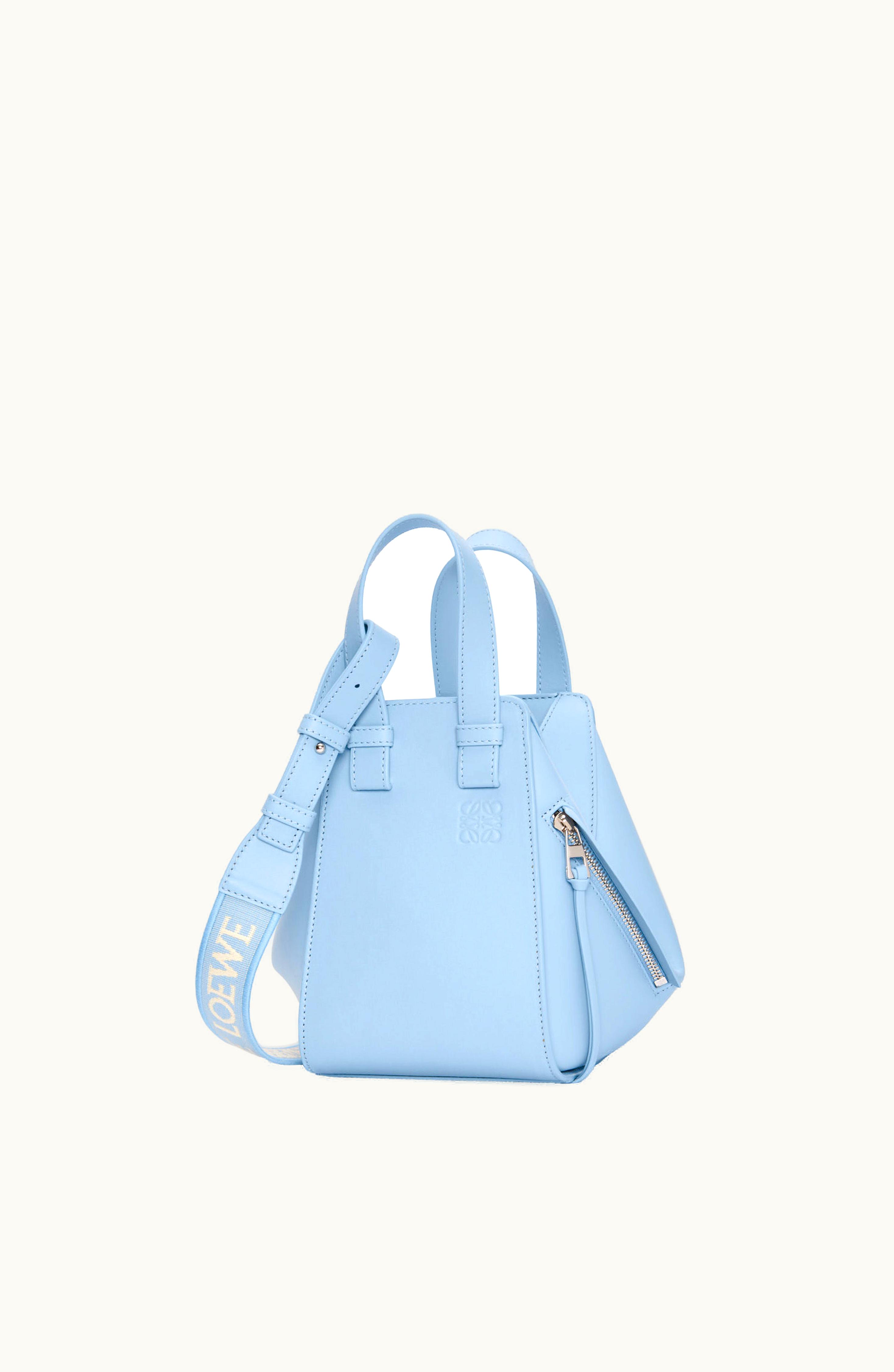 Loewe Loewe Compact Hammock Bag In Satin Calfskin Dusty Blue