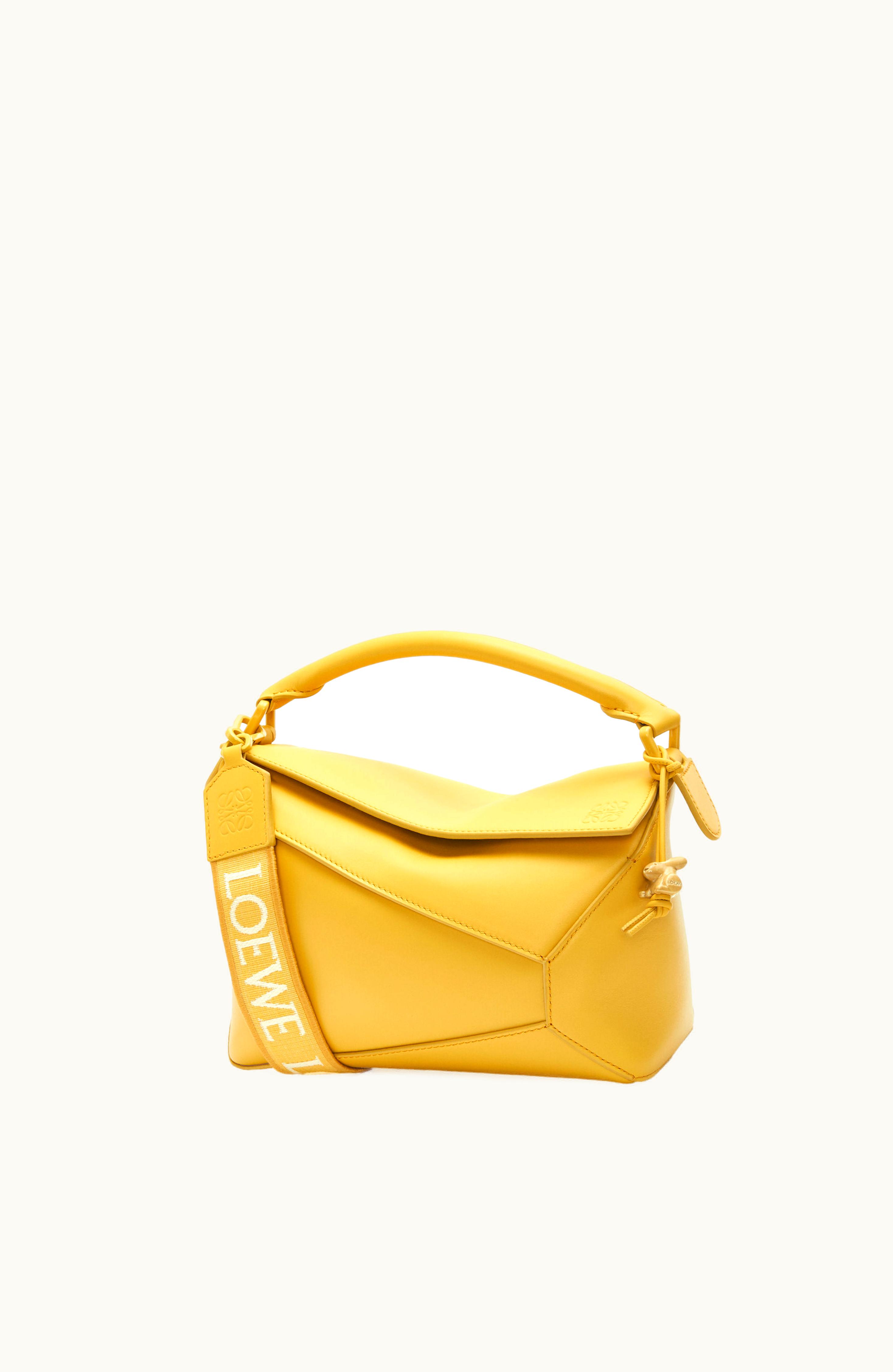 Loewe Loewe Small Puzzle Bag In Satin Calfskin Pale Yellow Glaze