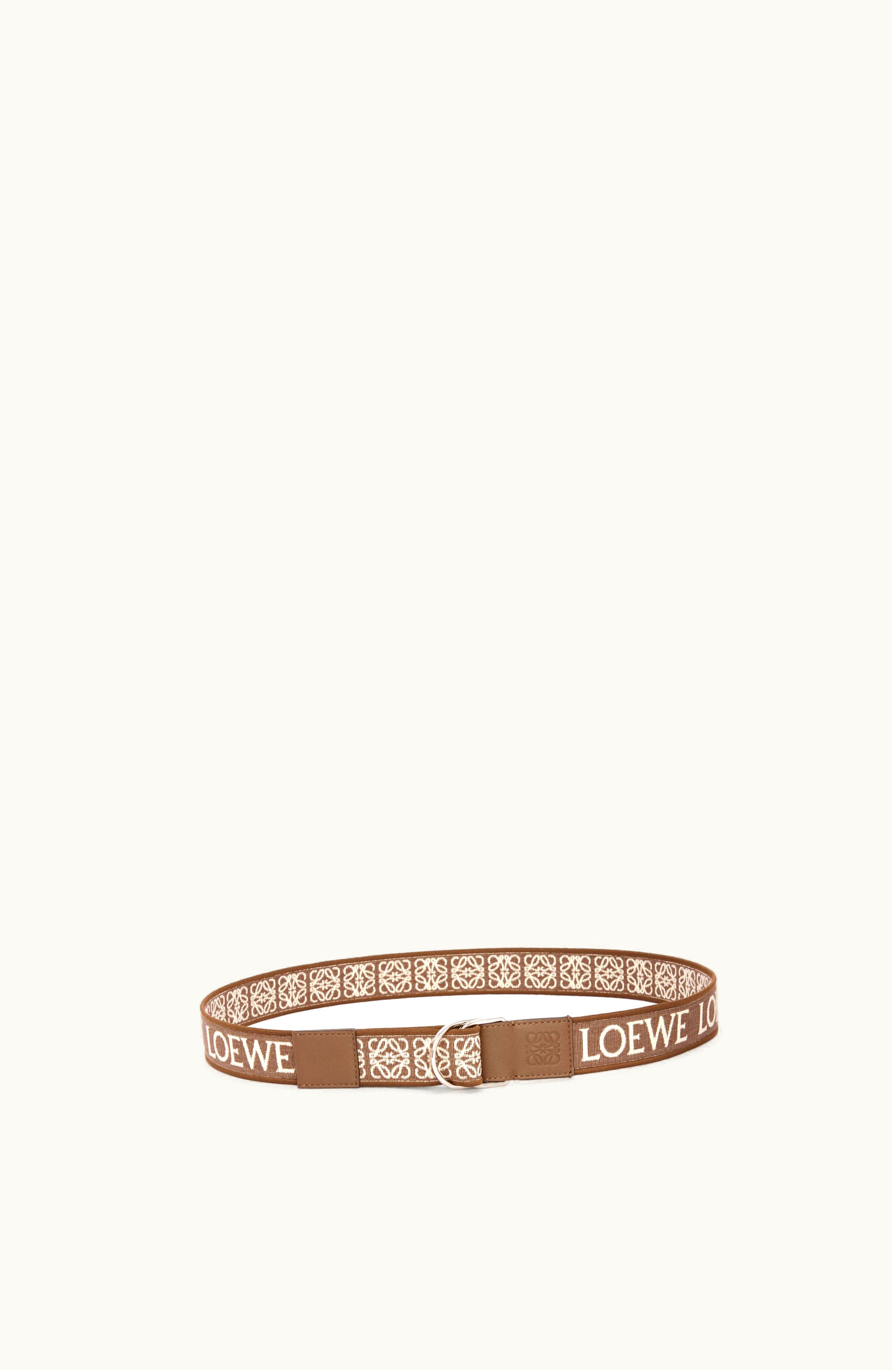 Loewe Loewe D-ring Belt In Anagram Jacquard And Calfskin Winter Brown