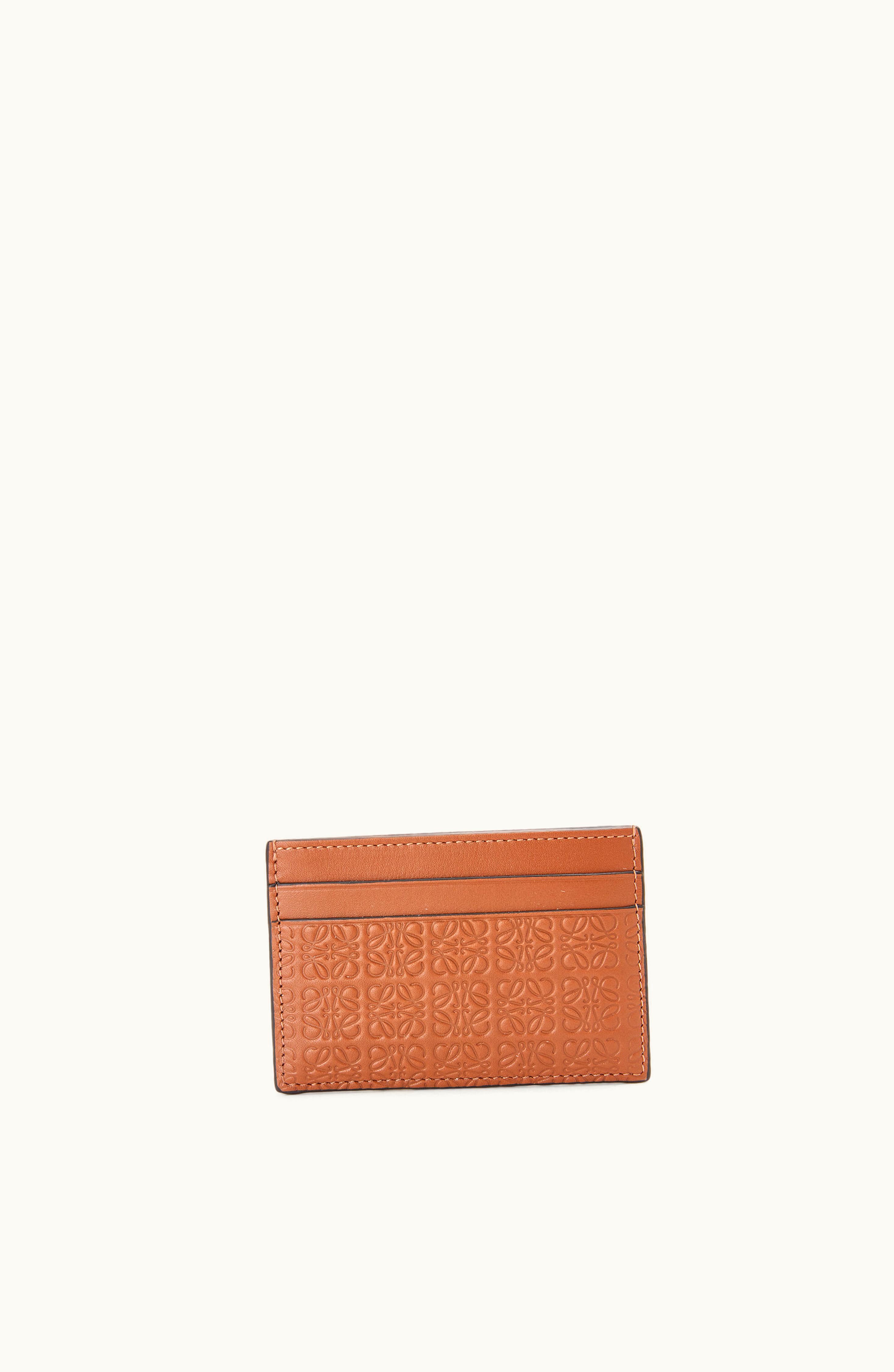 Loewe Loewe Anagram Repeat Cardholder In Embossed Silk Calfskin Tan