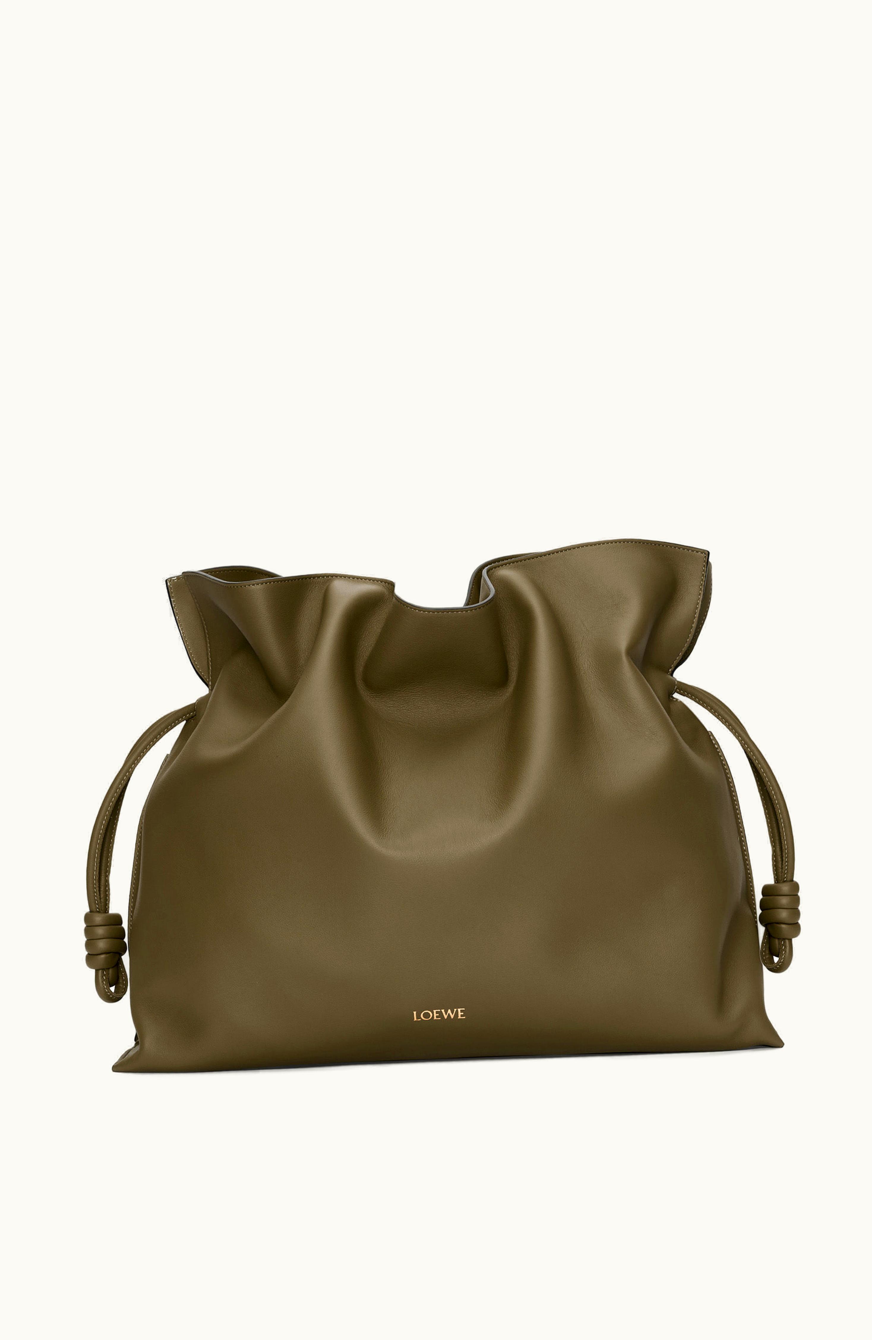 Loewe Loewe XL Flamenco Clutch In Nappa Calfskin Dark Khaki Green