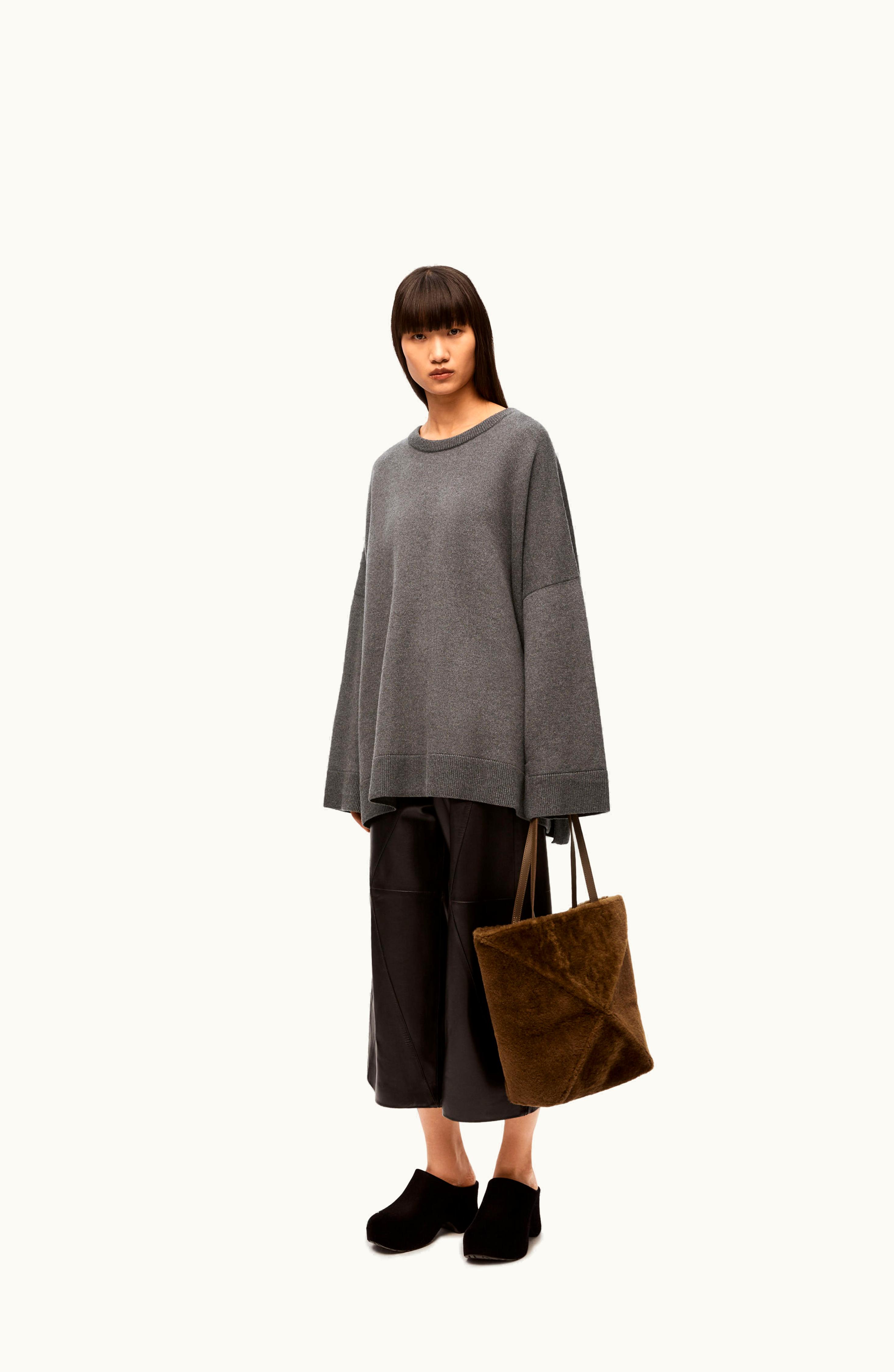Loewe Loewe Open Back Sweater In Cashmere Dark Taupe