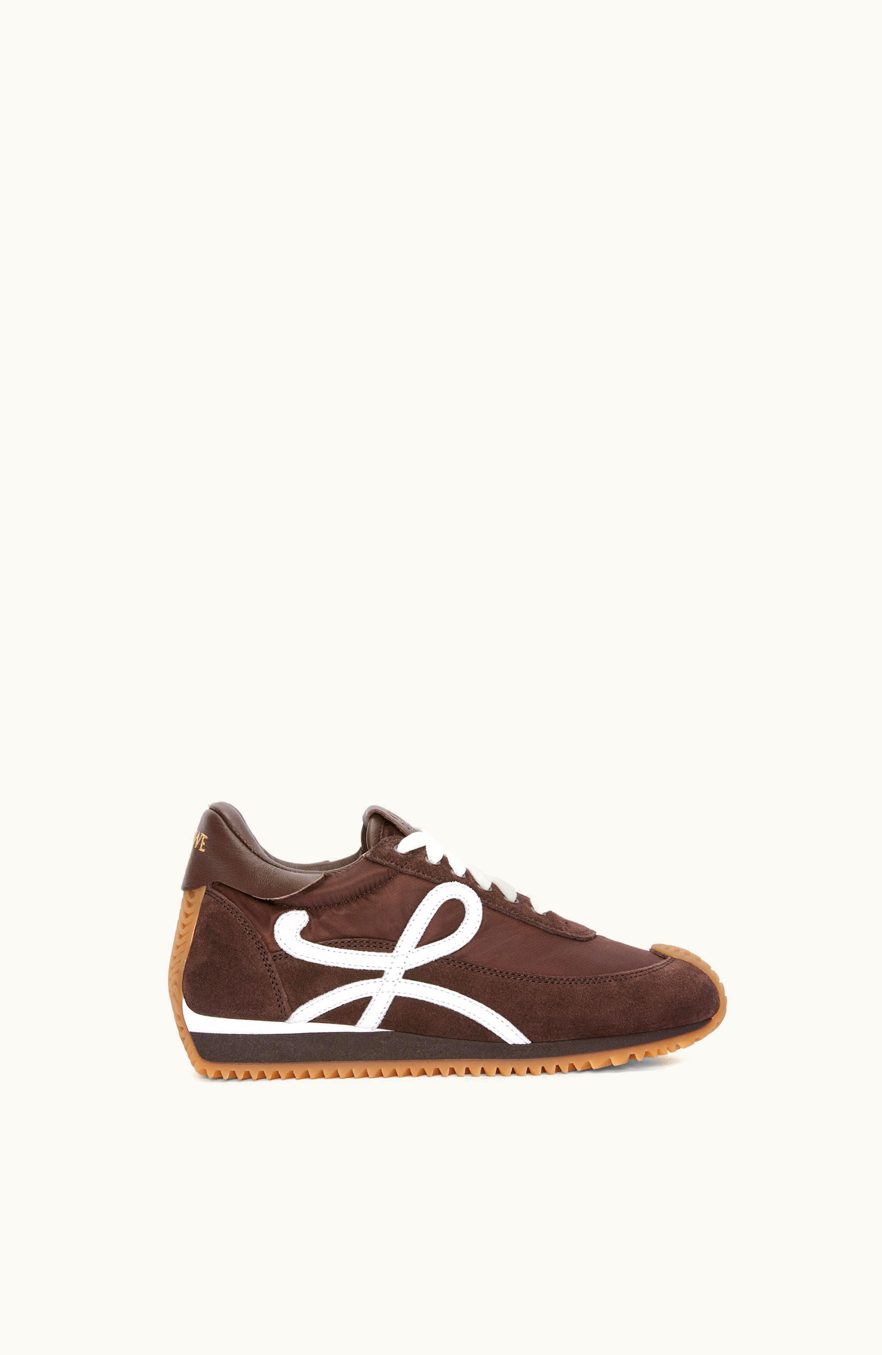 Loewe Loewe Flow Runner In Nylon And Suede Shitake
