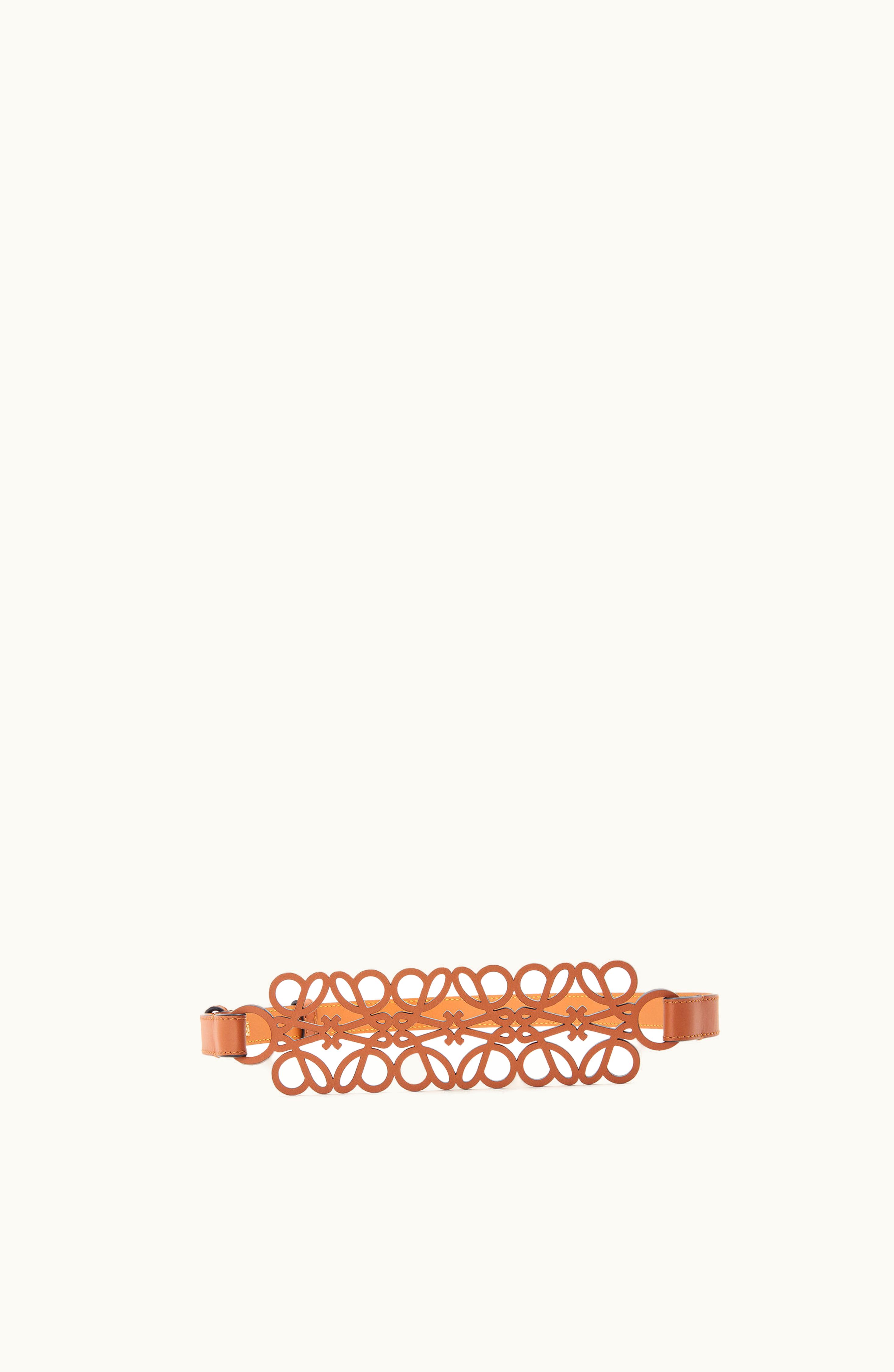 Loewe Loewe Anagram cut-out Belt In Smooth Calfskin Tan / Gold