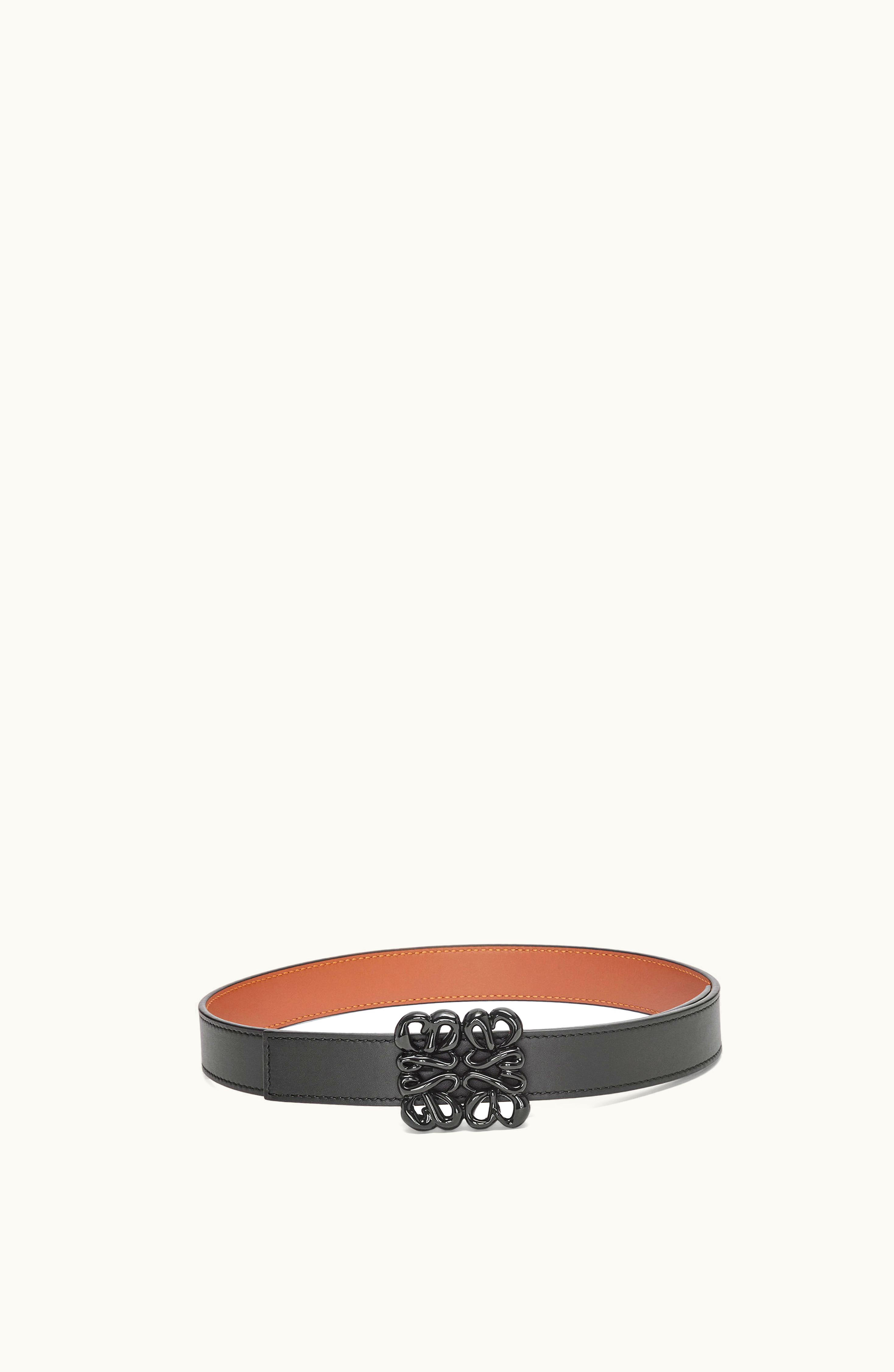Loewe Loewe Reversible Anagram Buckle Belt In Soft Calfskin Black/Tan
