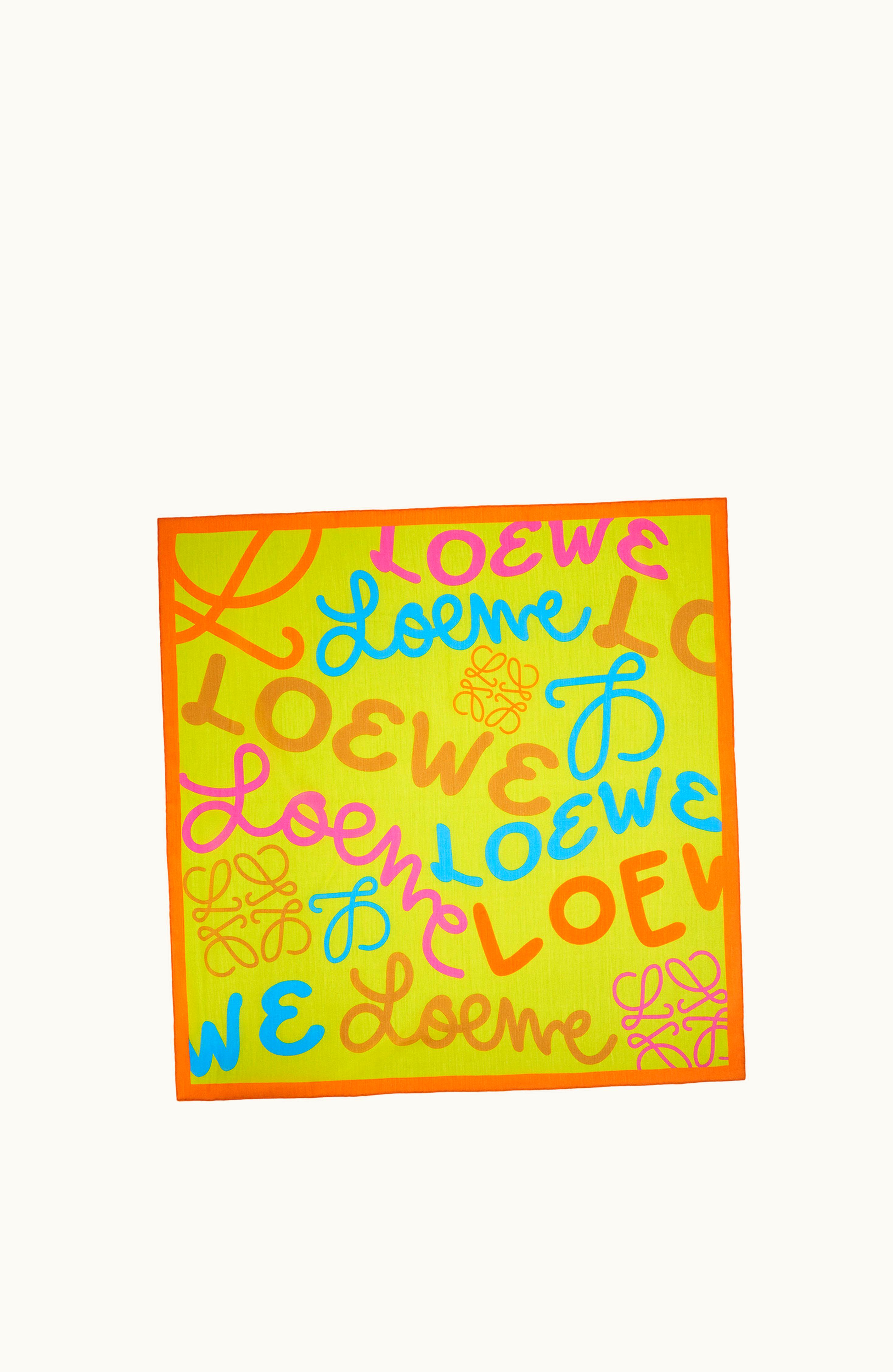 Loewe Loewe Scarf In Cotton And Silk Green / Multicolor