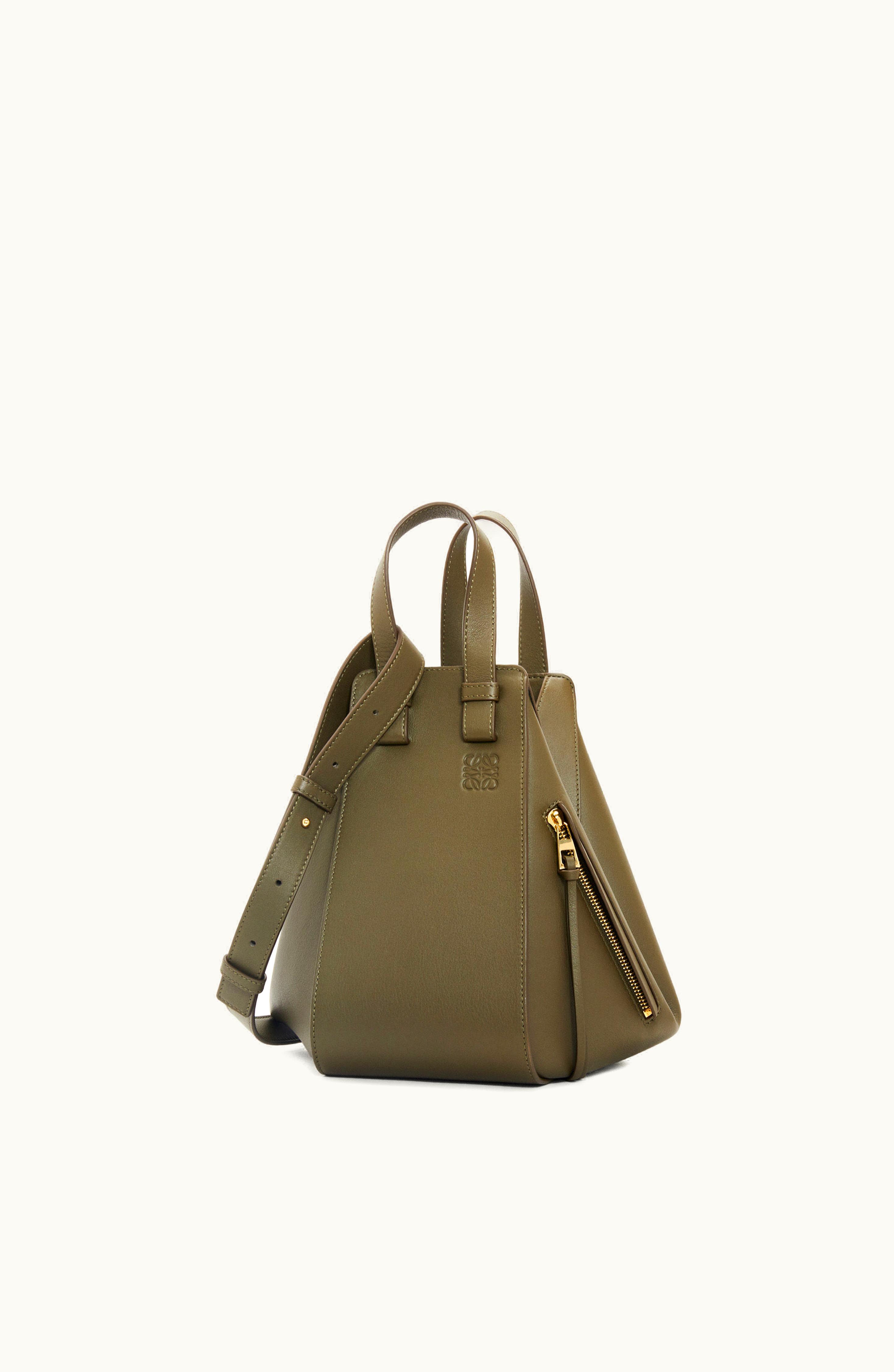 Loewe Loewe Small Hammock Bag In Classic Calfskin Dark Khaki Green
