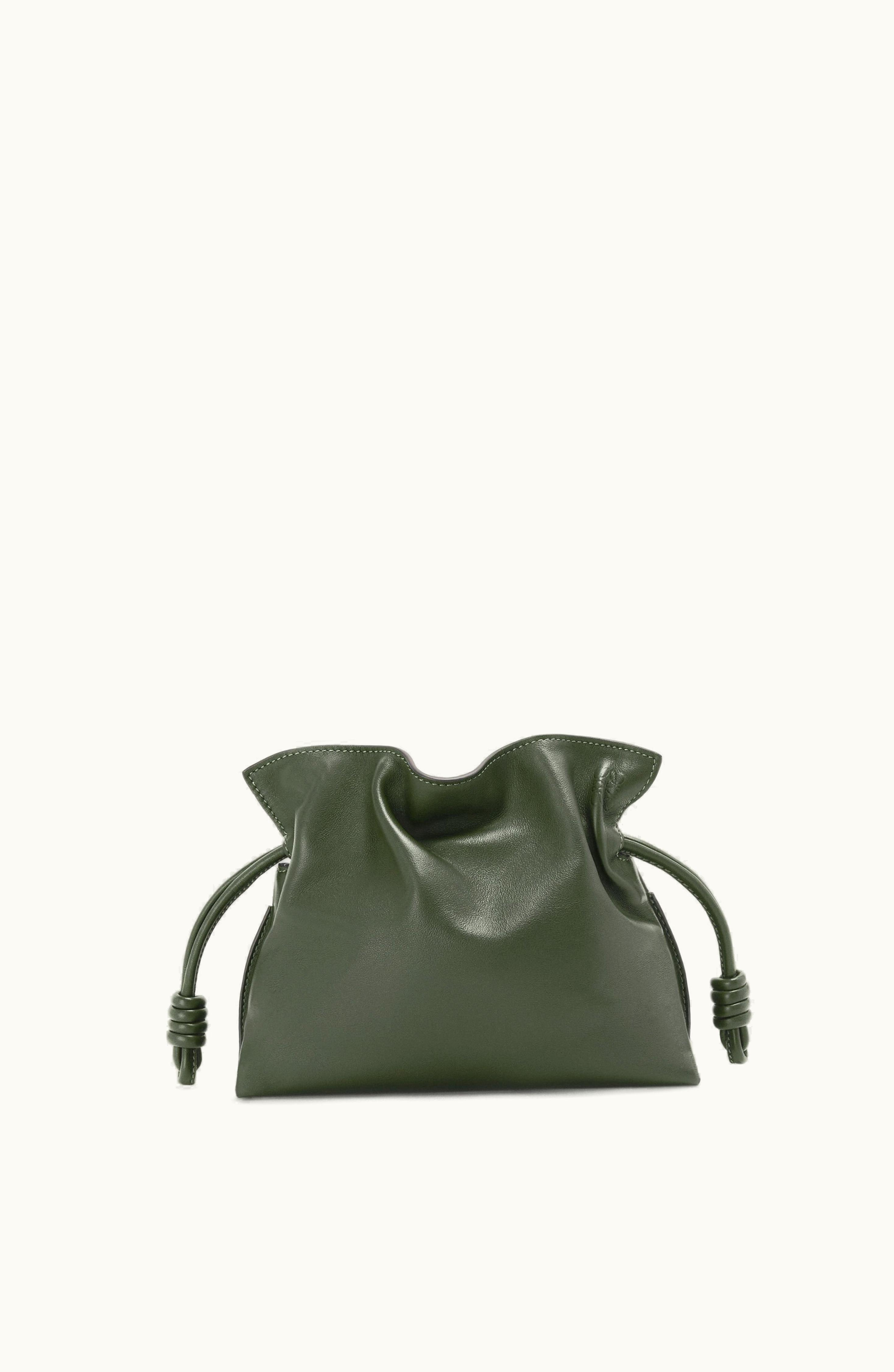 Loewe Loewe Mini Flamenco Clutch In Nappa Calfskin Vintage Khaki