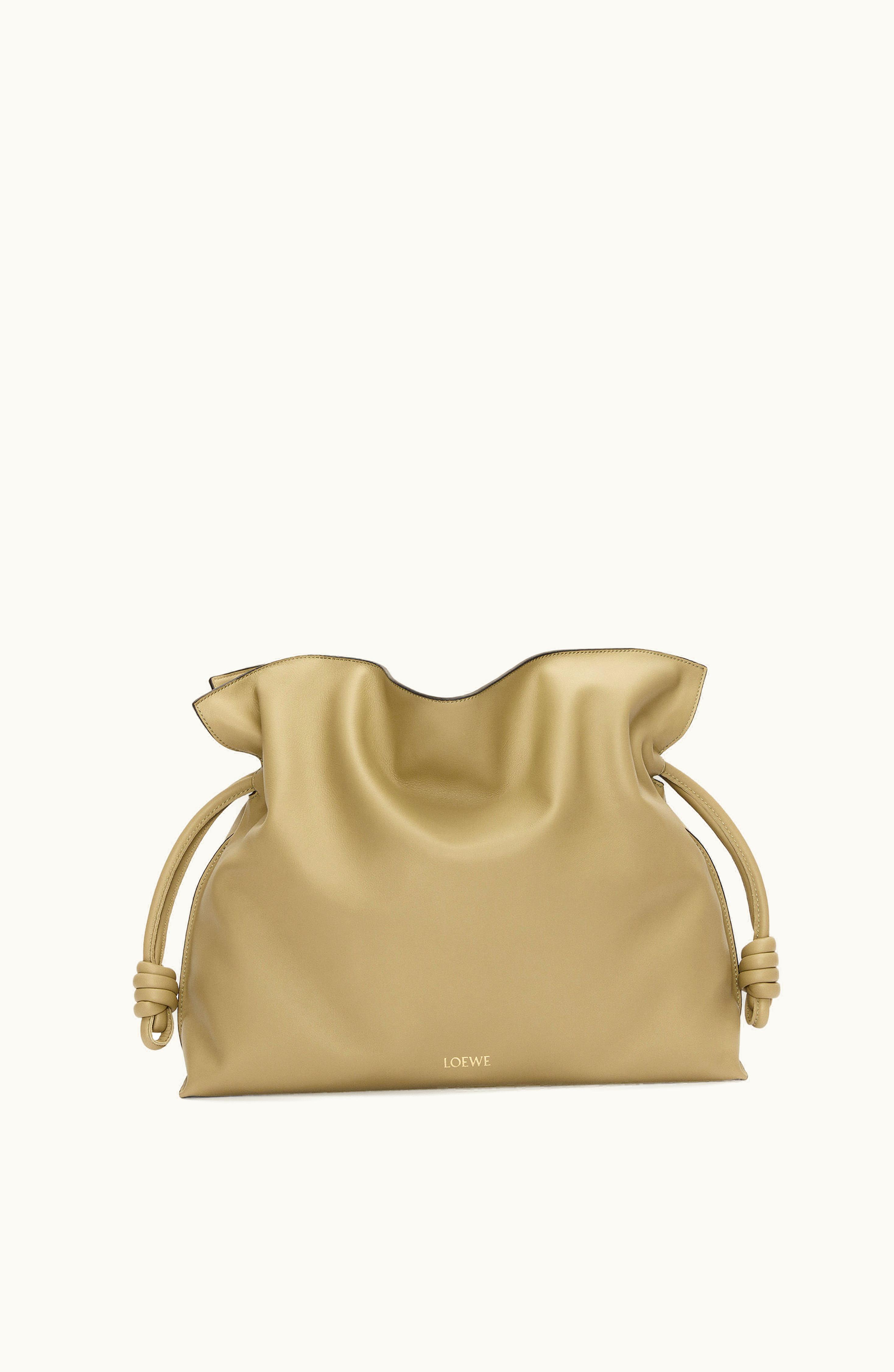 Loewe Loewe Large Flamenco Clutch In Nappa Calfskin Clay Green
