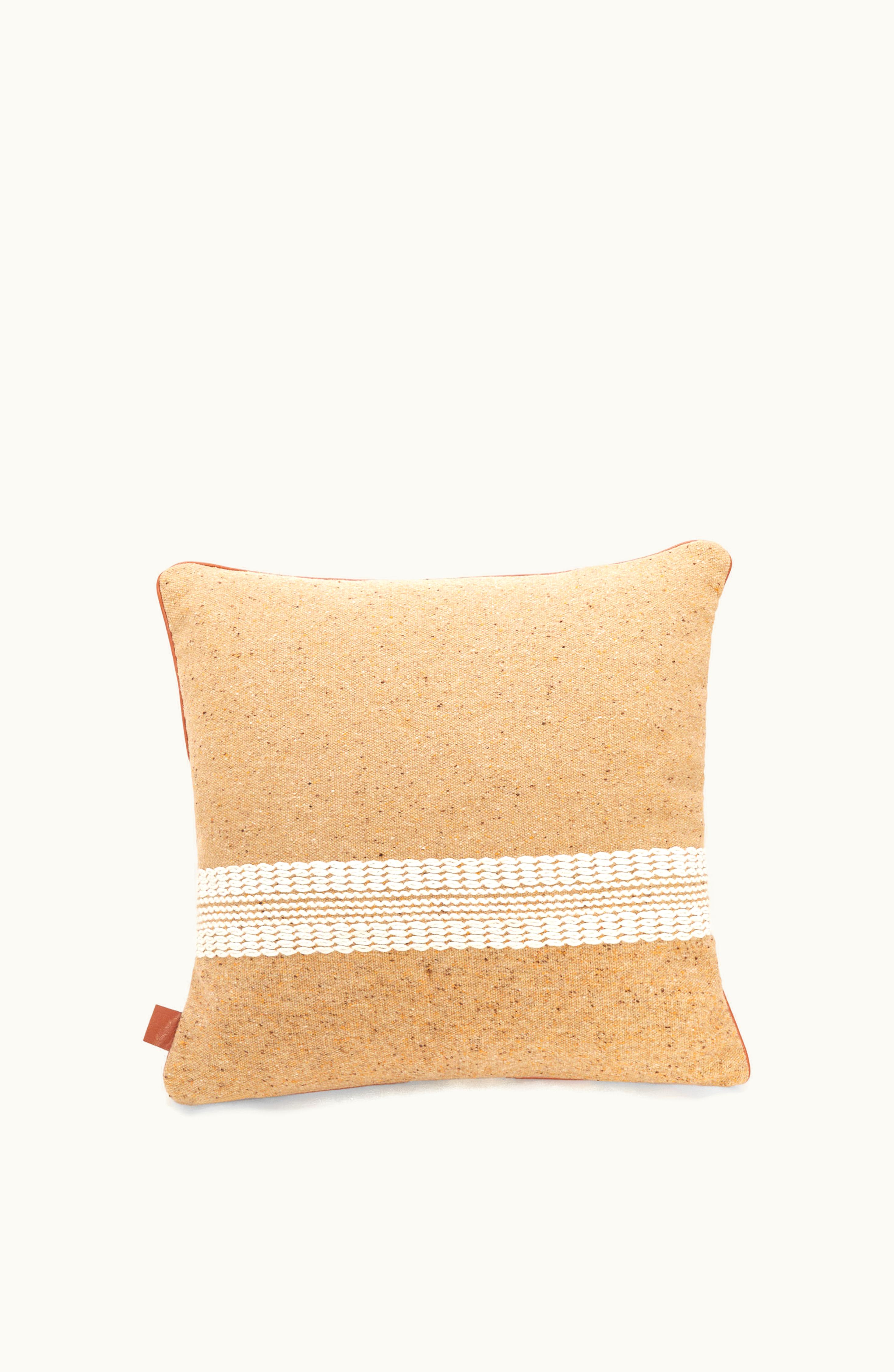 Loewe Loewe Stripe Cushion In Wool And Linen Light Beige / Multicolor