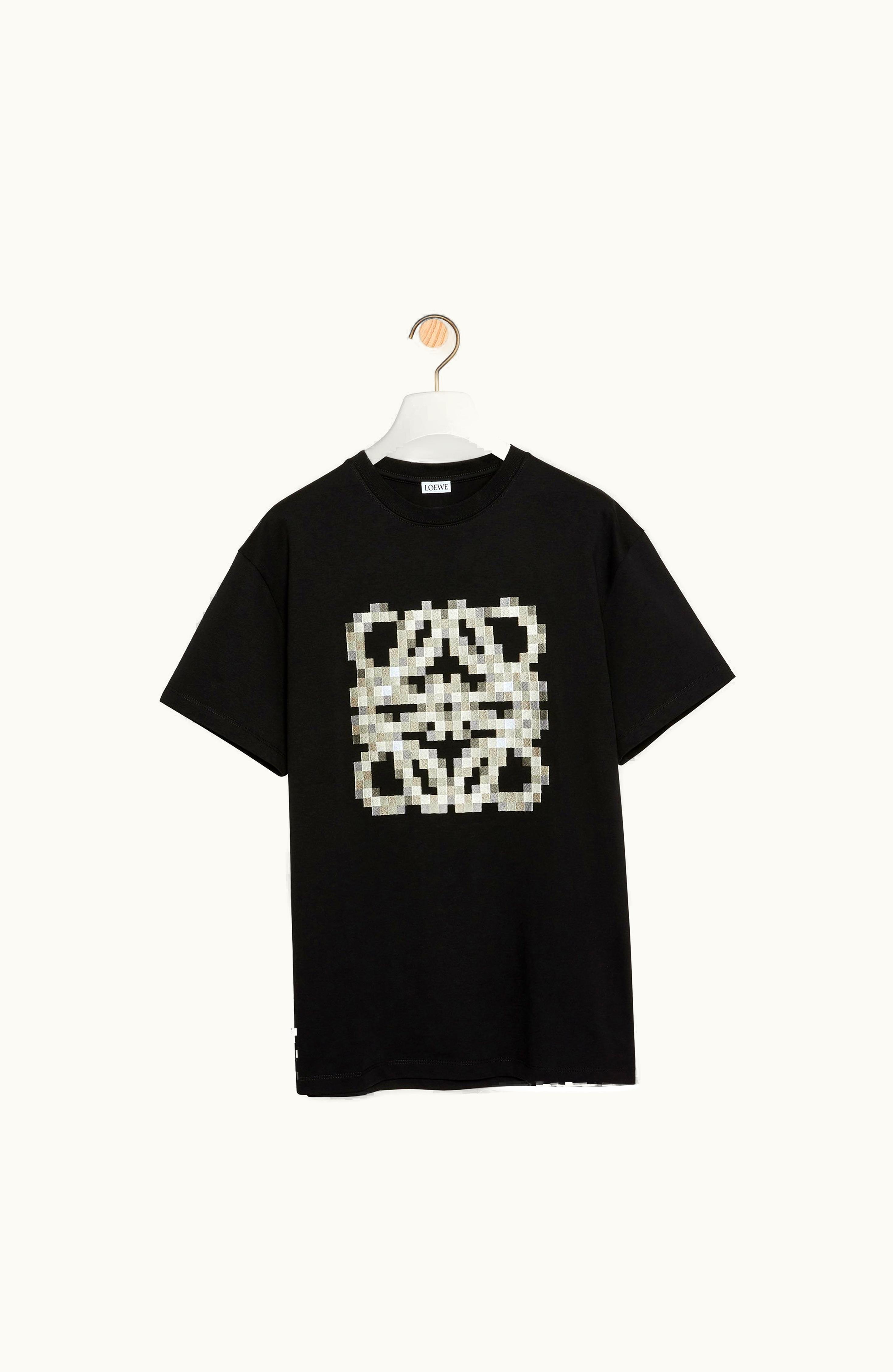 Loewe Loewe Pixelated Anagram Relaxed Fit T-shirt In Cotton Black