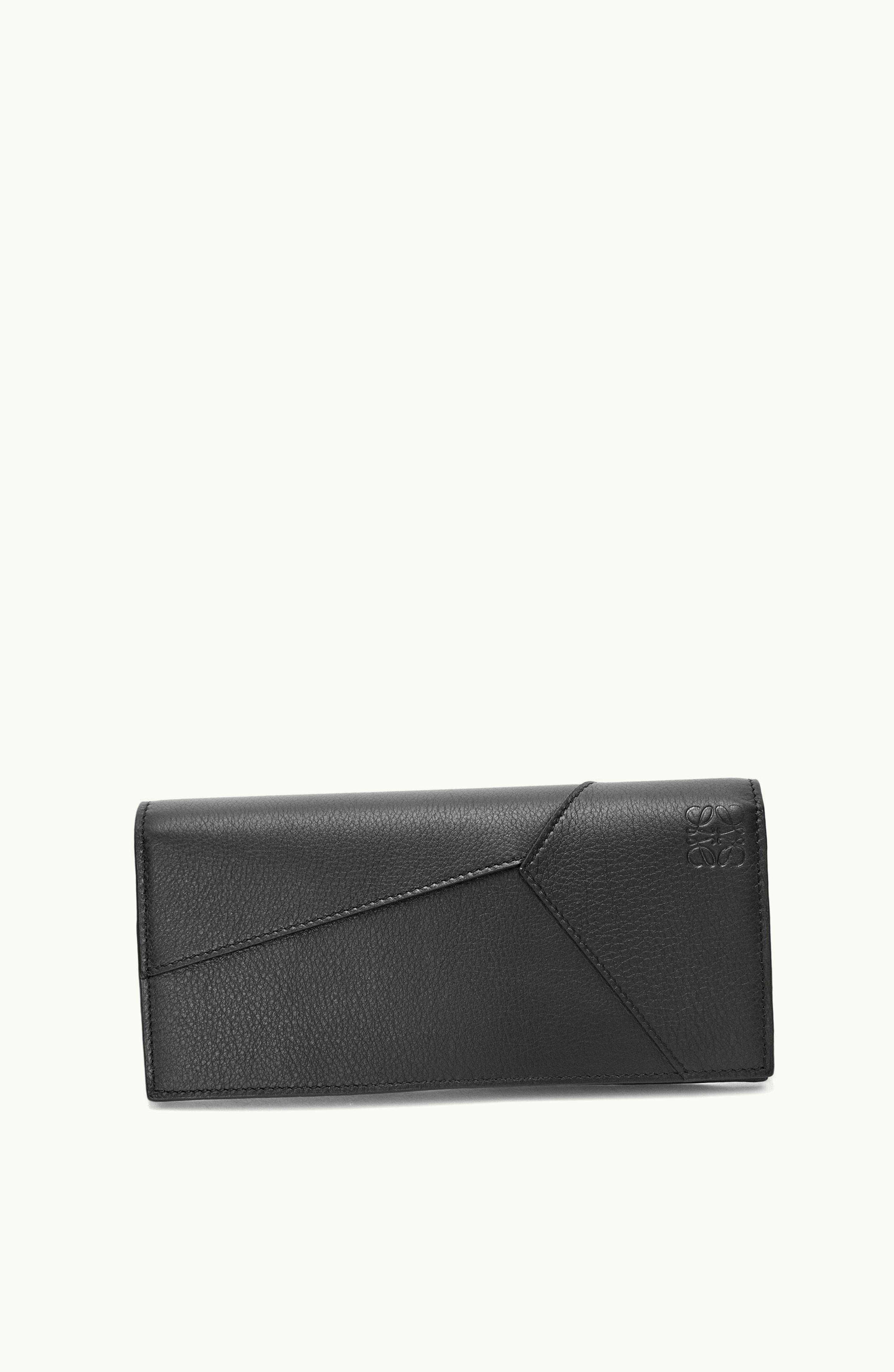 Loewe Loewe Puzzle Long Horizontal Wallet In Classic Calfskin Black