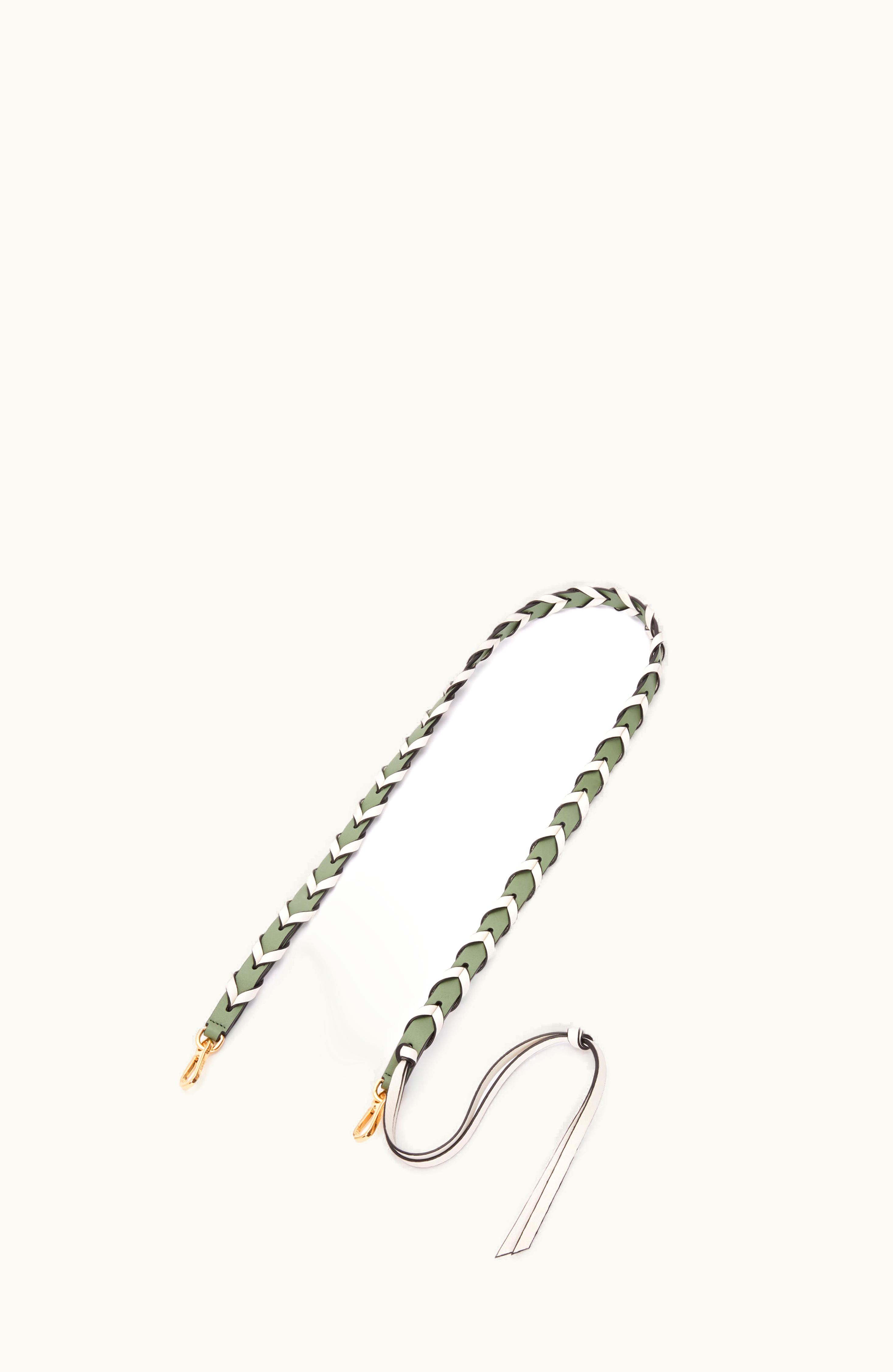 Loewe Loewe Thin Braided Strap In Classic Calfskin Light Avocado / Soft White
