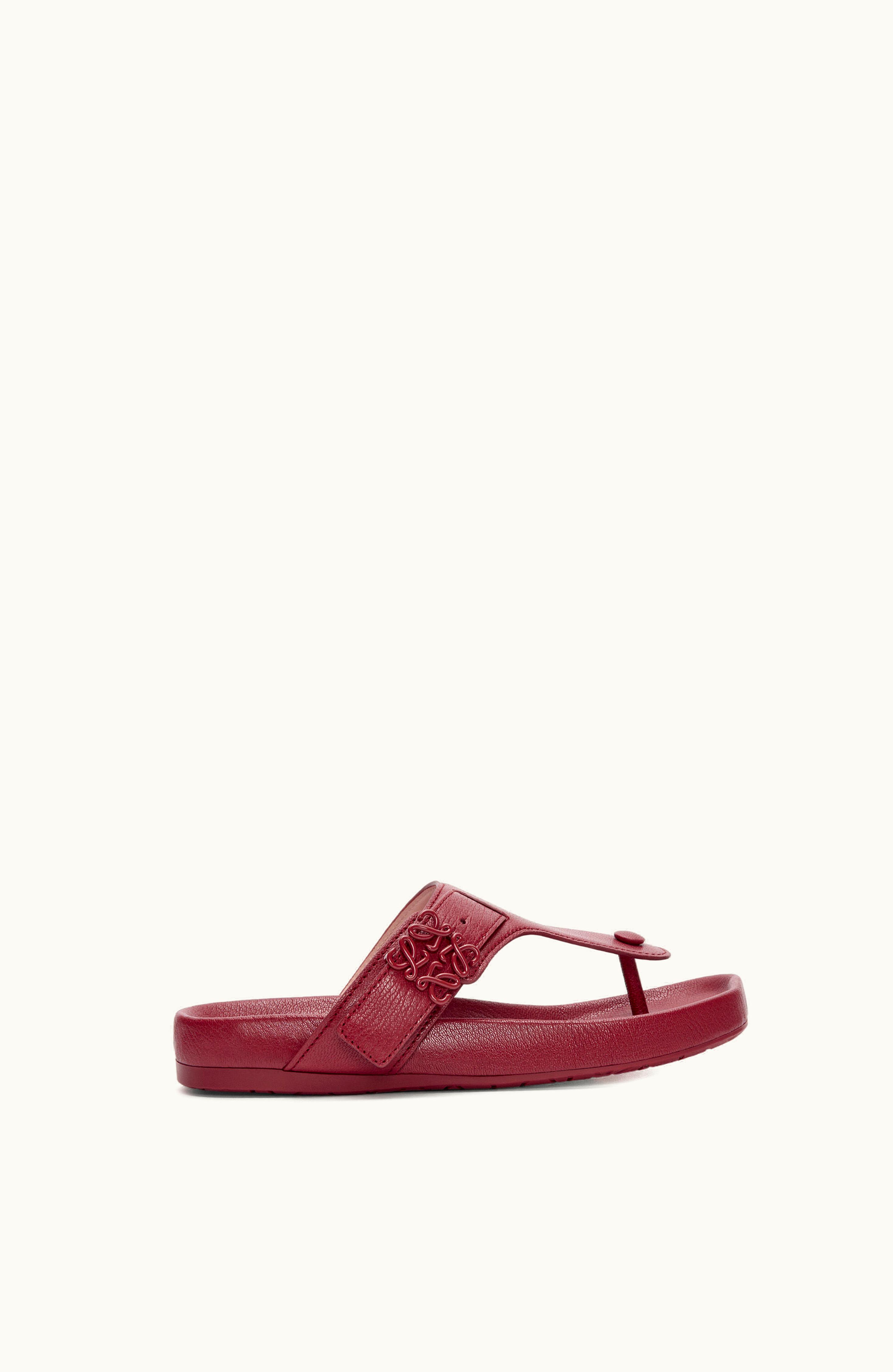 Loewe Loewe Ease Toe Post Sandal In Goatskin Bordeaux