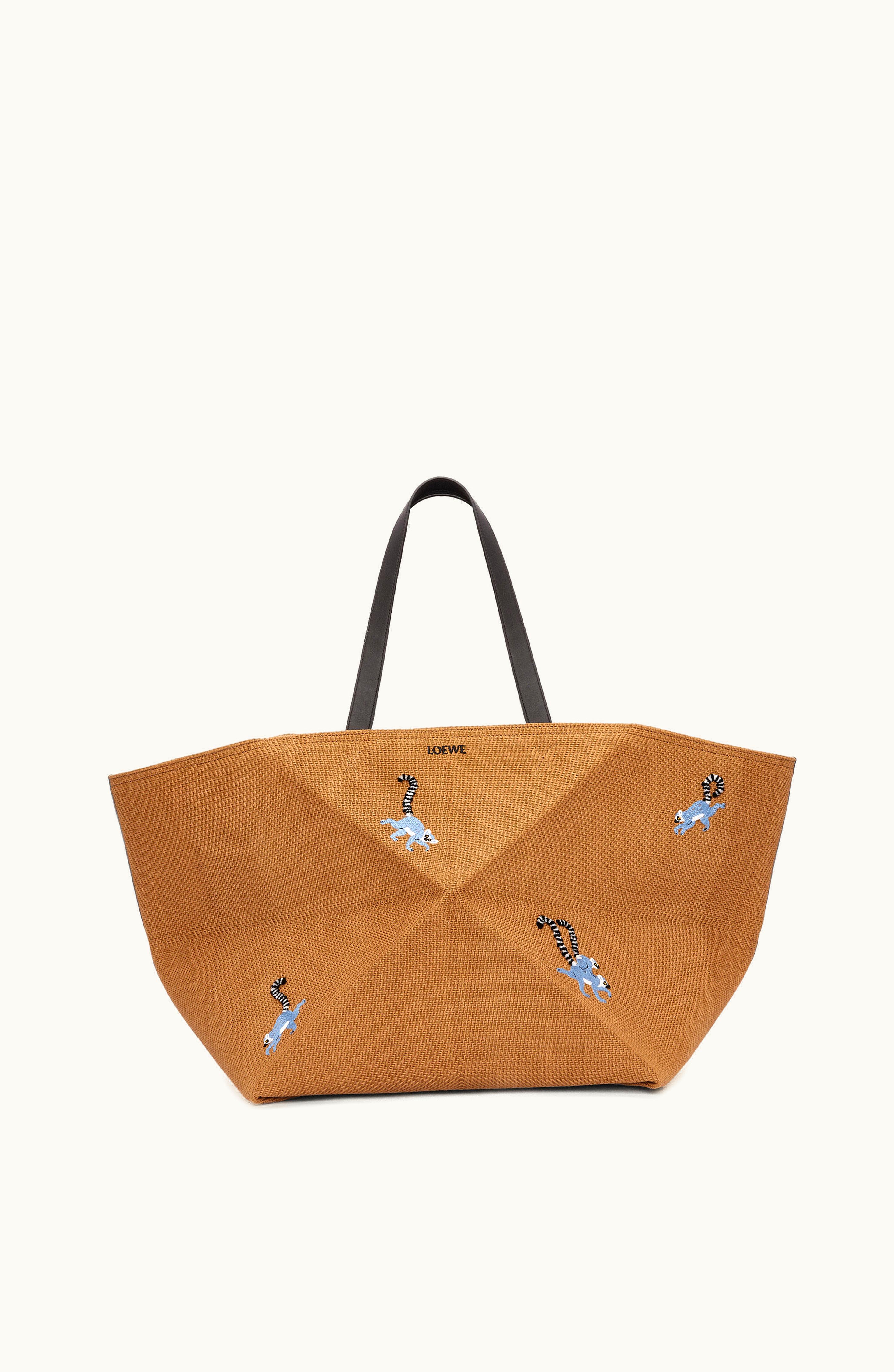 Loewe Loewe Lemur XL Puzzle Fold Tote In Jacquard Oak