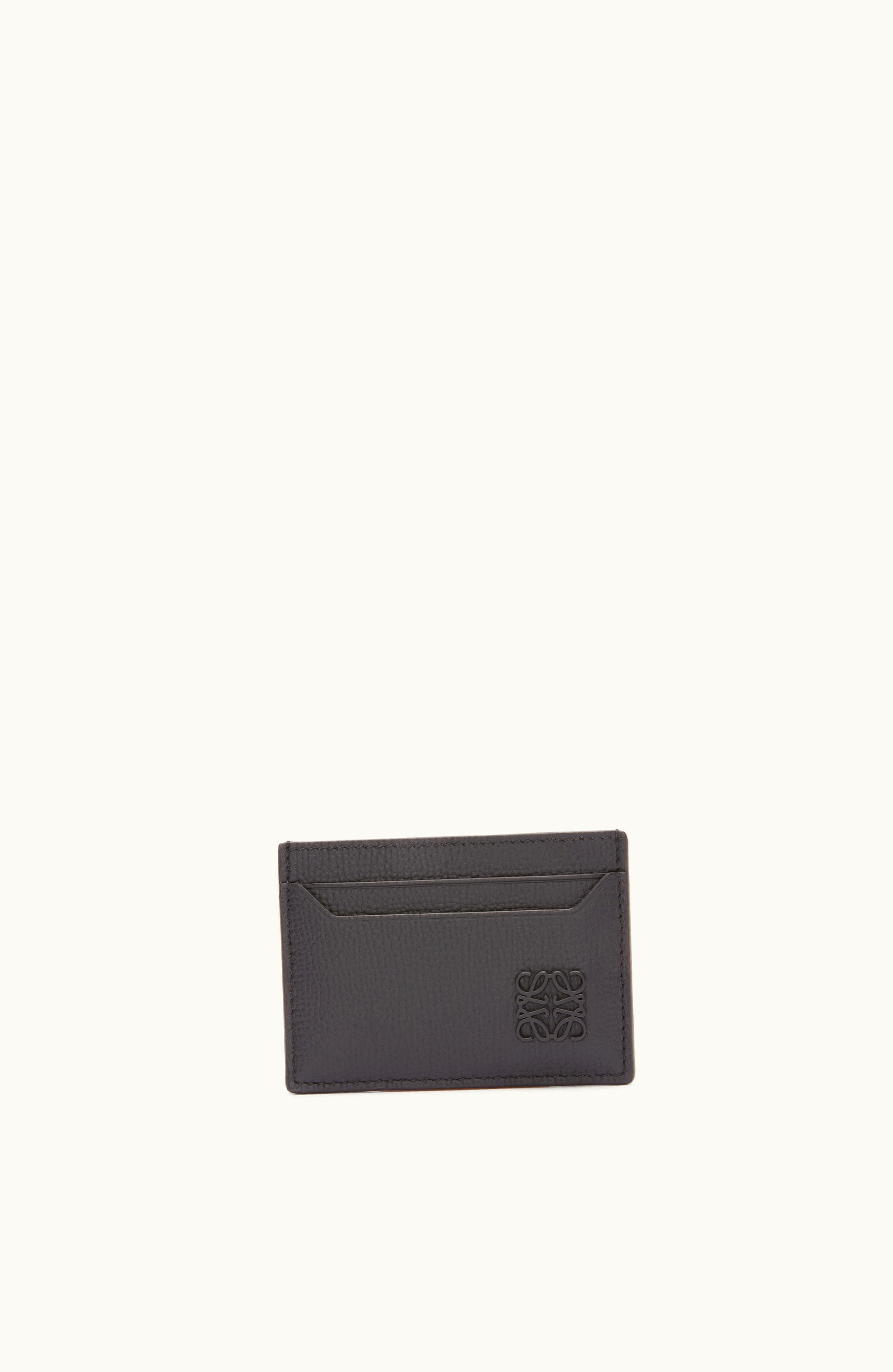 Loewe Loewe Anagram Plain Cardholder In Pebble Grain Calfskin Black