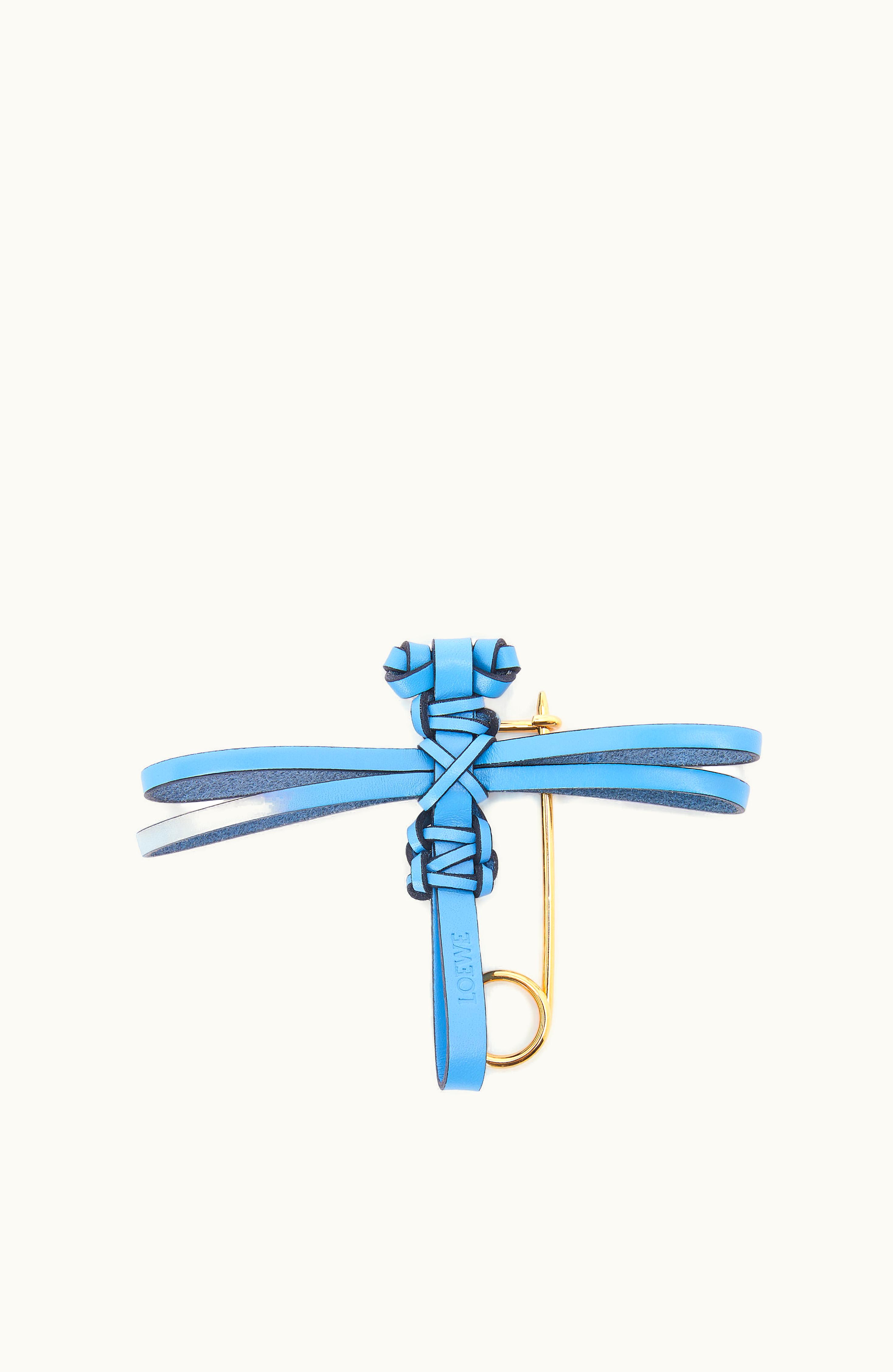 Loewe Loewe Dragonfly Pin Charm In Calfskin Sky Blue