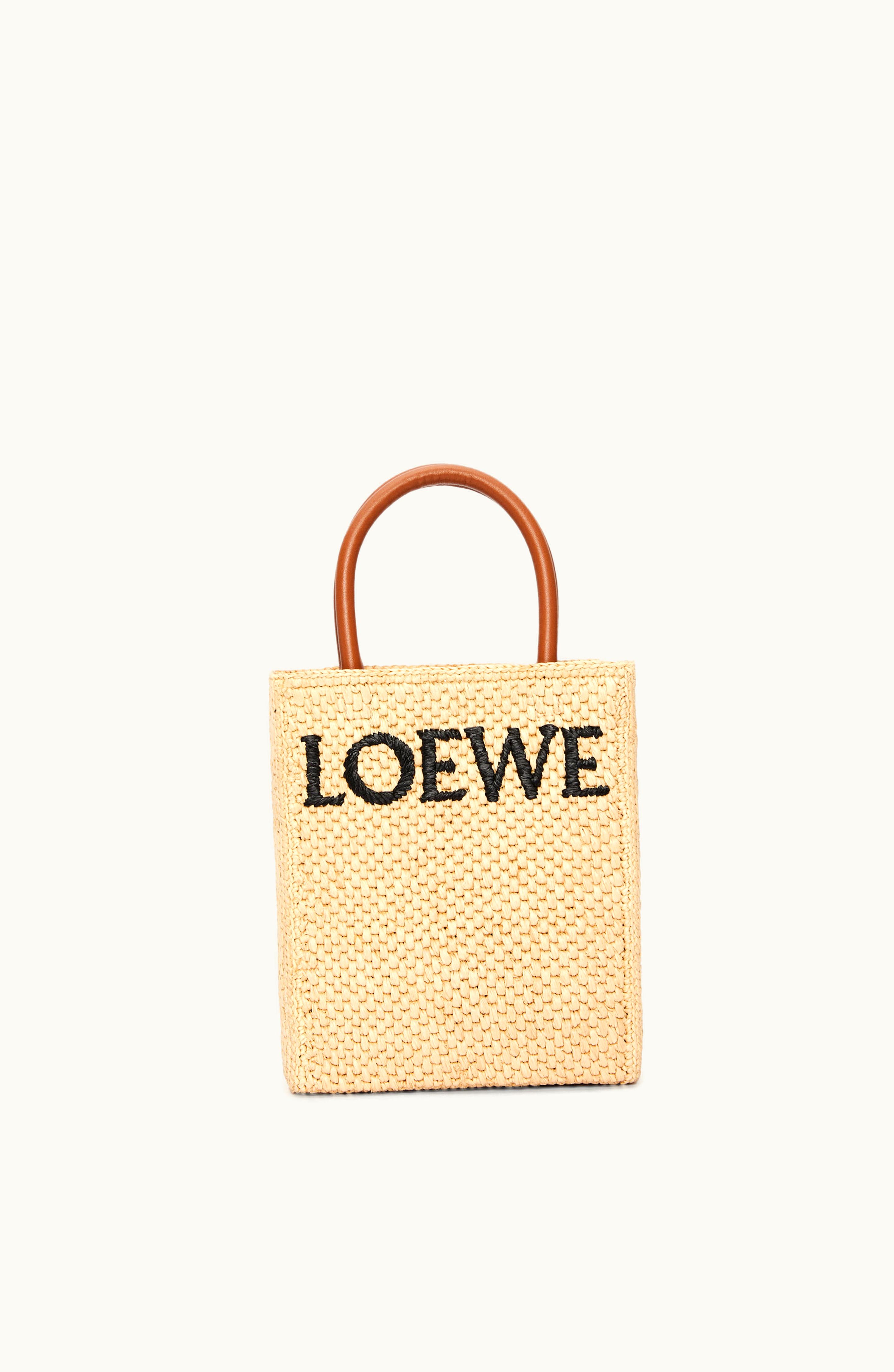 Loewe Loewe Standard A5 Tote Bag In Raffia Natural / Black