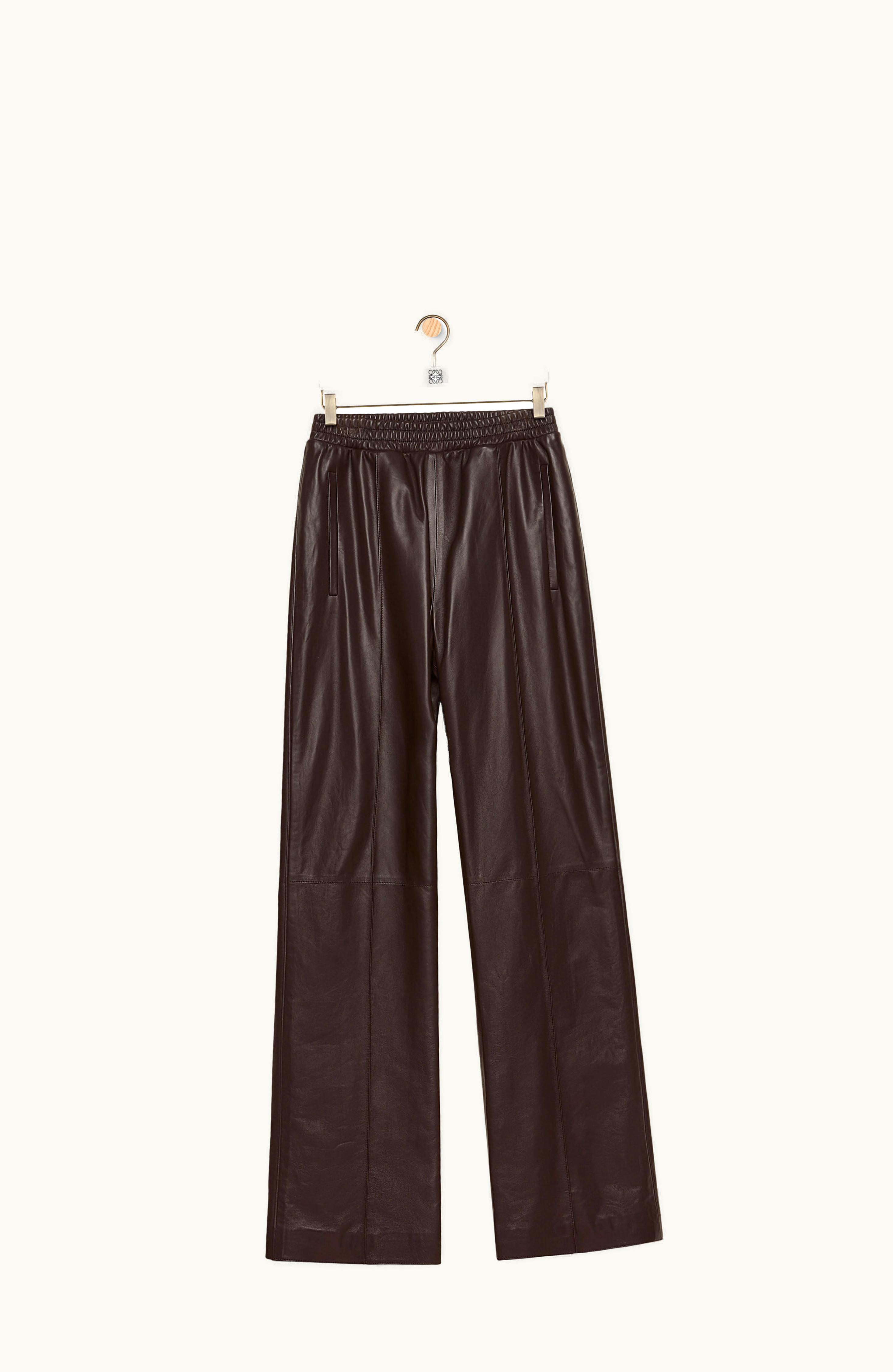 Loewe Loewe Tracksuit Trousers In Nappa Lambskin Dark Brown
