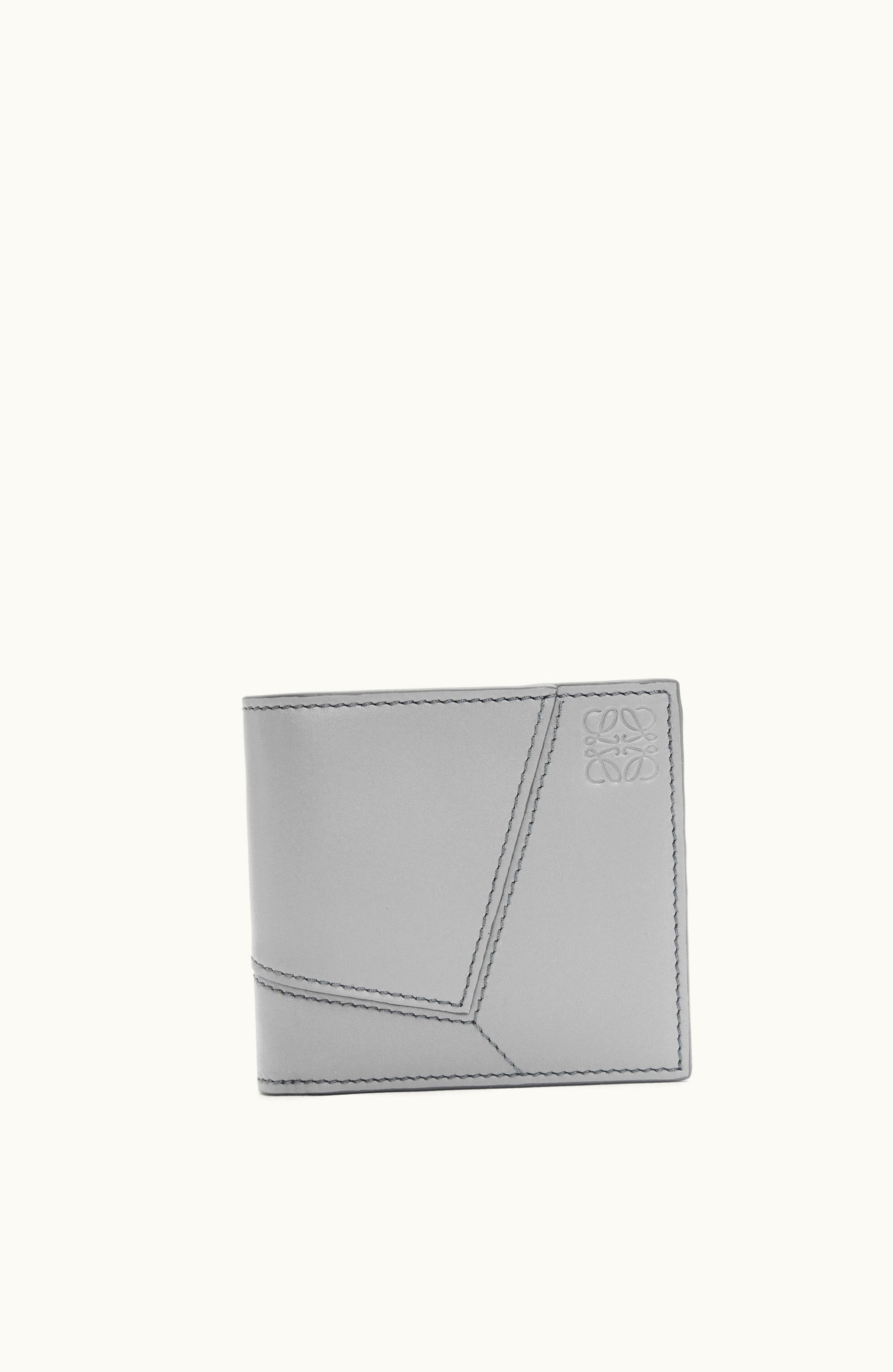 Loewe Loewe Puzzle Stitches Bifold Wallet In Smooth Calfskin Asphalt Grey