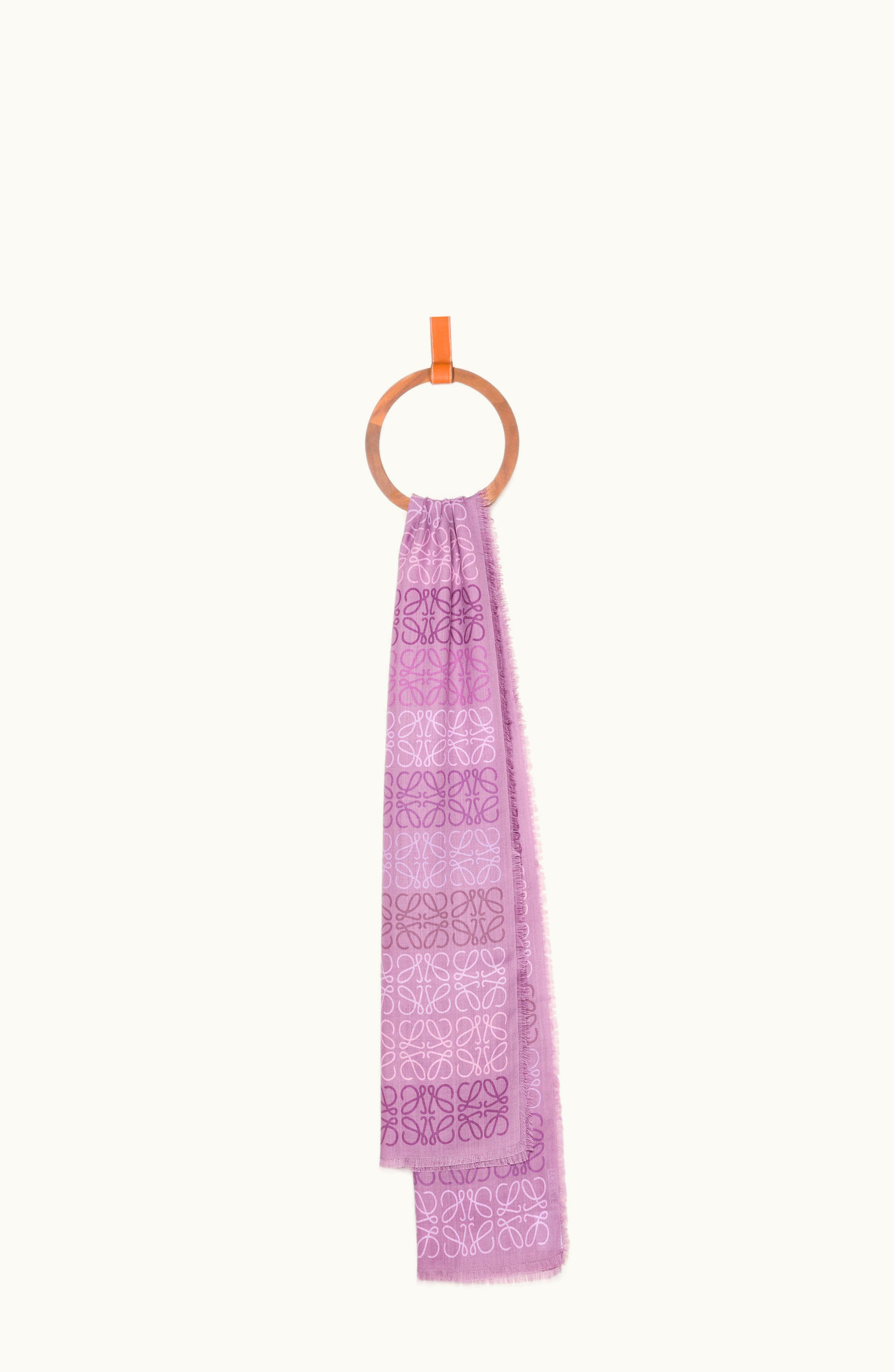 Loewe Loewe Anagram Scarf In Wool, Silk And Cashmere Violet