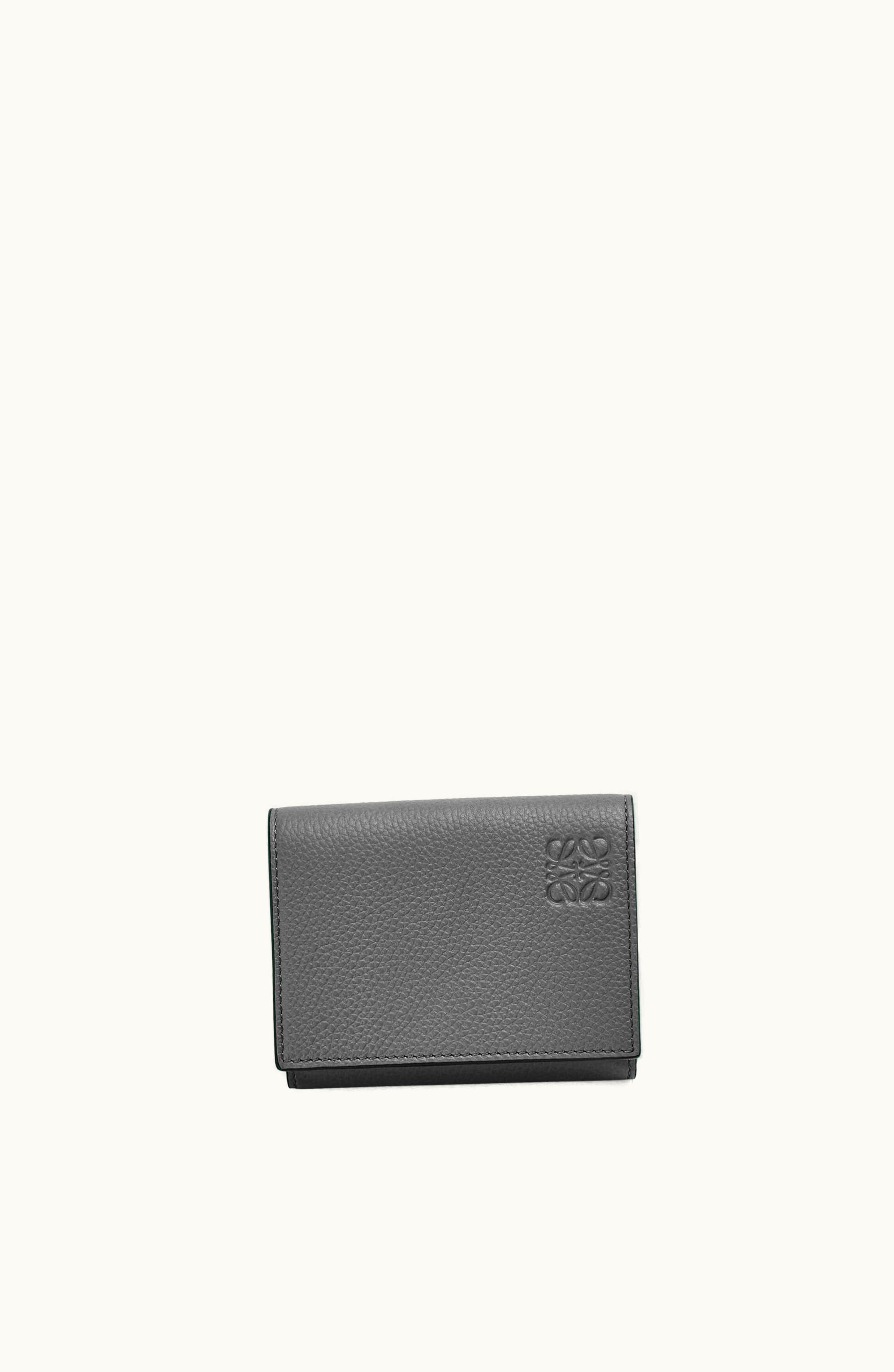 Loewe Loewe Trifold Wallet In Soft Grained Calfskin Anthracite