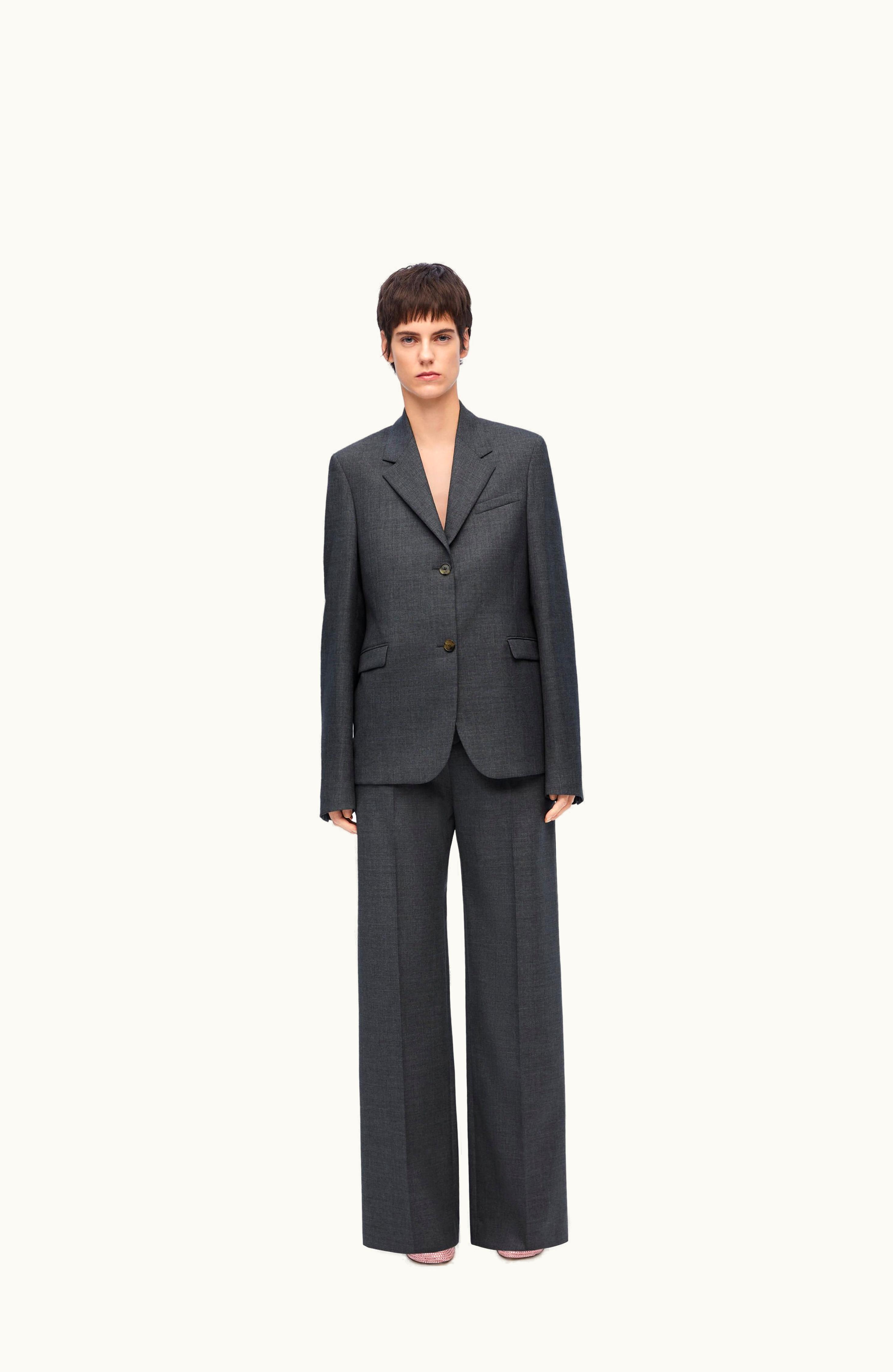 Loewe Loewe Tailored Jacket In Wool Dark Grey