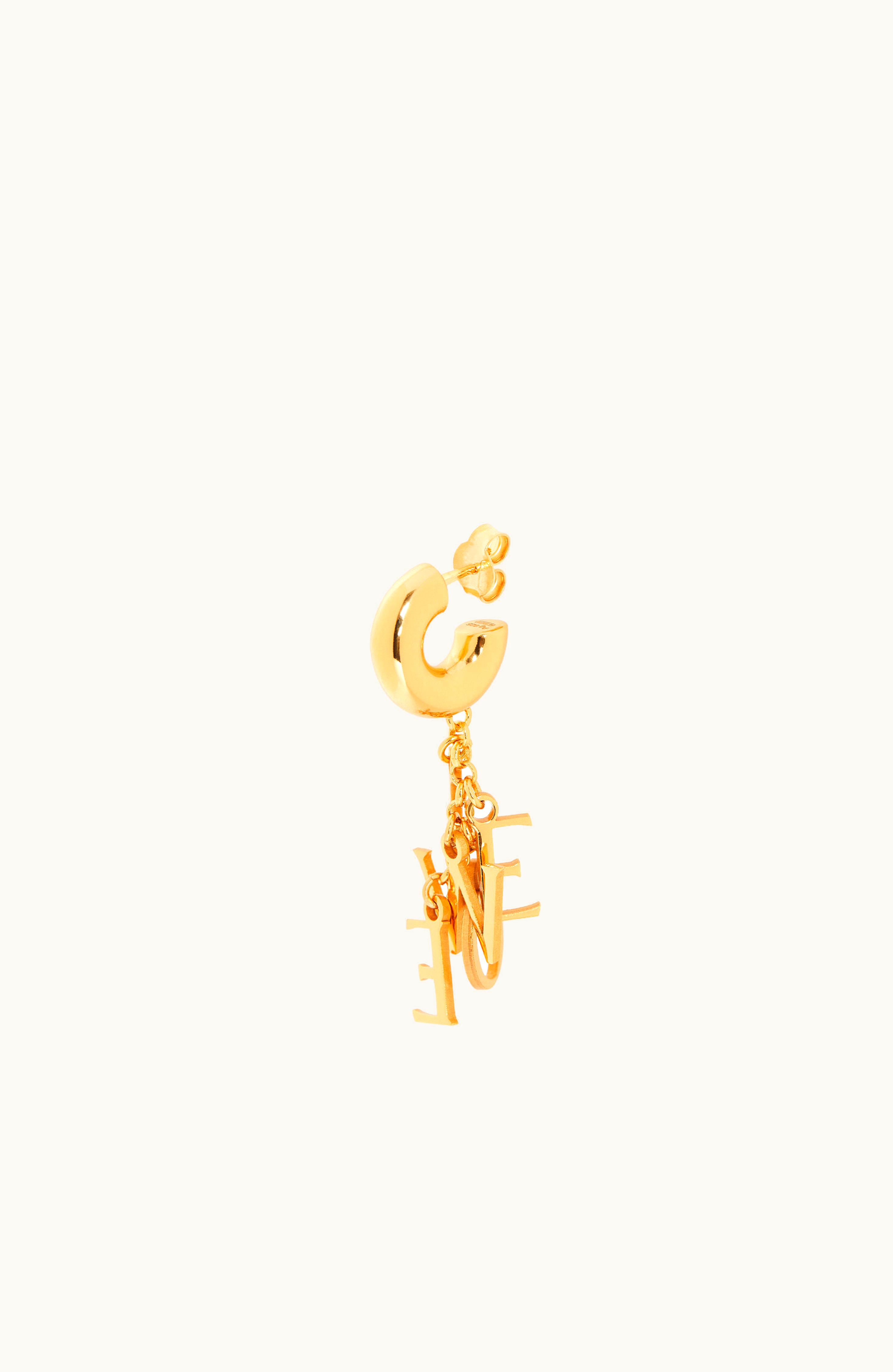 Loewe Loewe Short Single Earring In Sterling Silver Gold