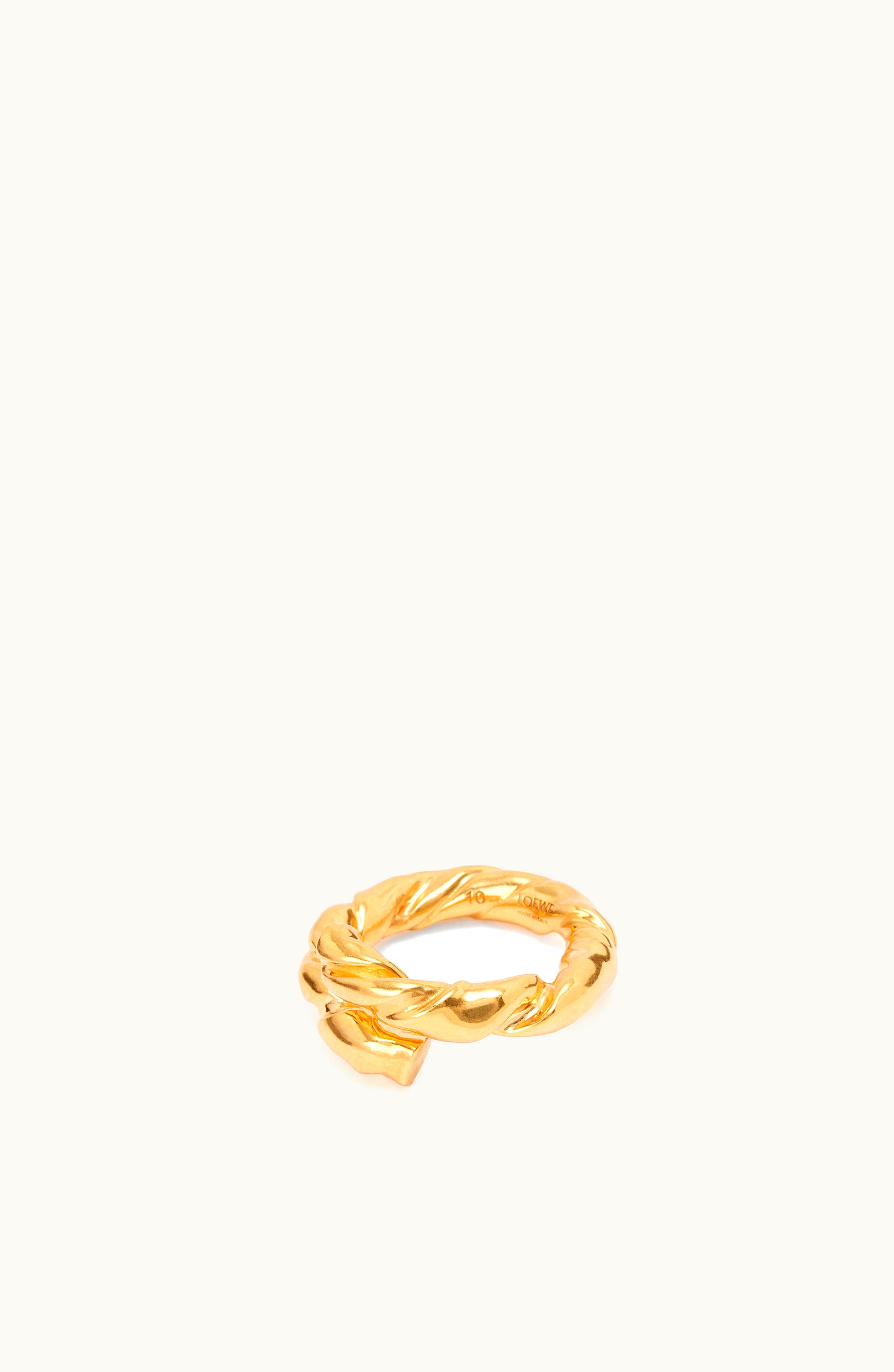 Loewe Loewe Nappa Twist Ring In Sterling Silver Gold