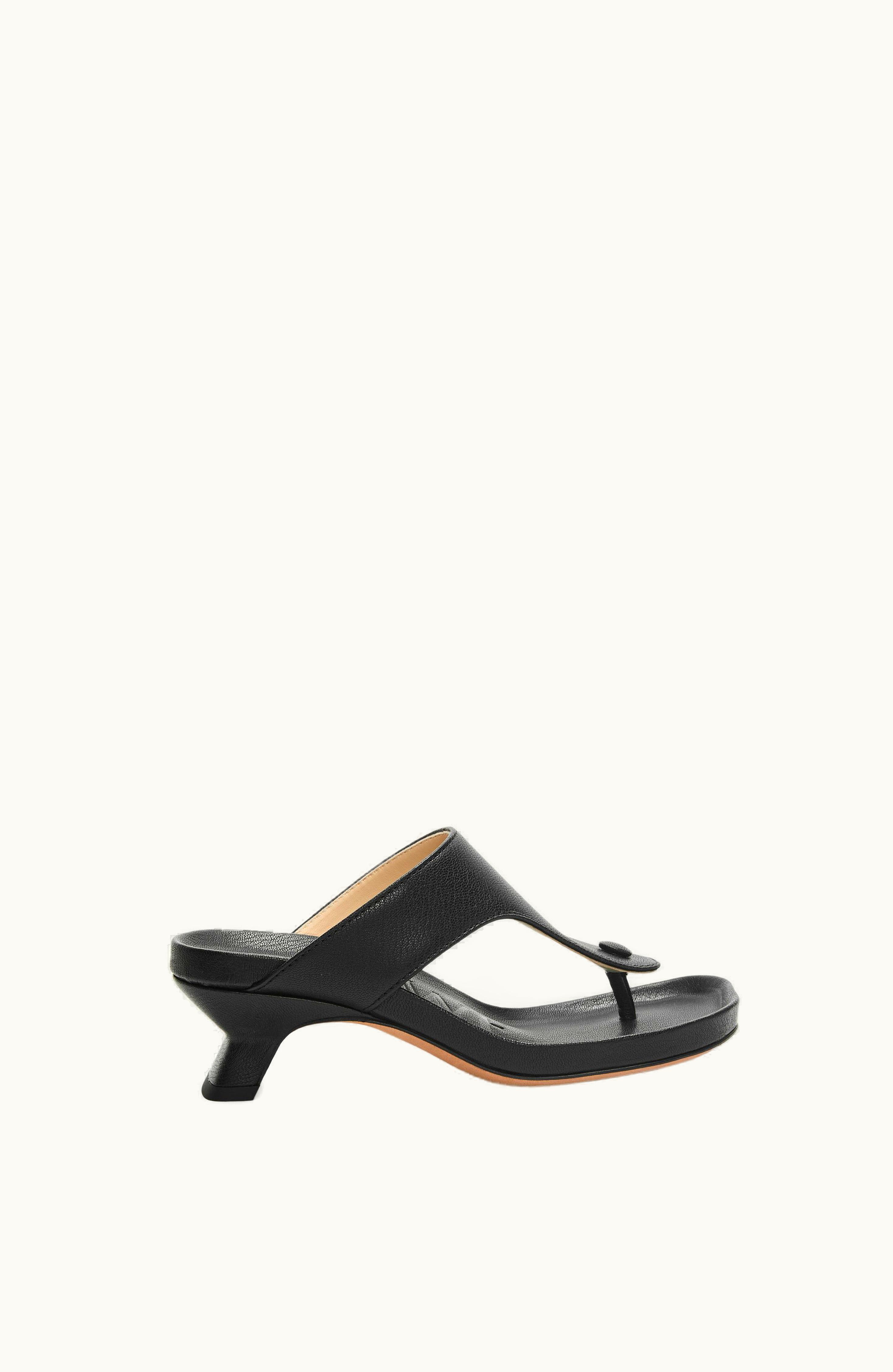 Loewe Ease Kitten Heel Sandal In Goatskin Black
