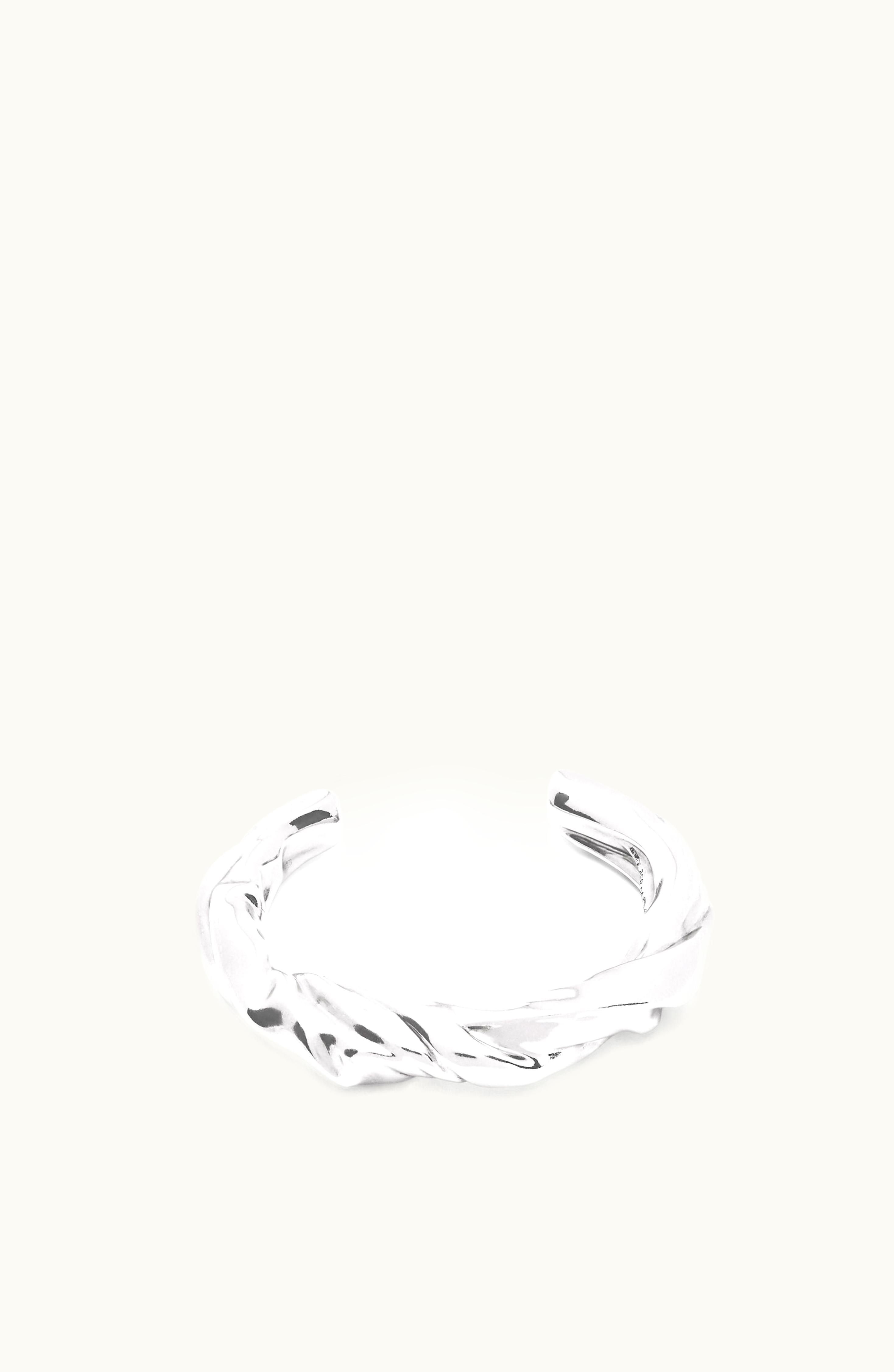 Loewe Loewe Small Nappa Twist Cuff In Sterling Silver Silver