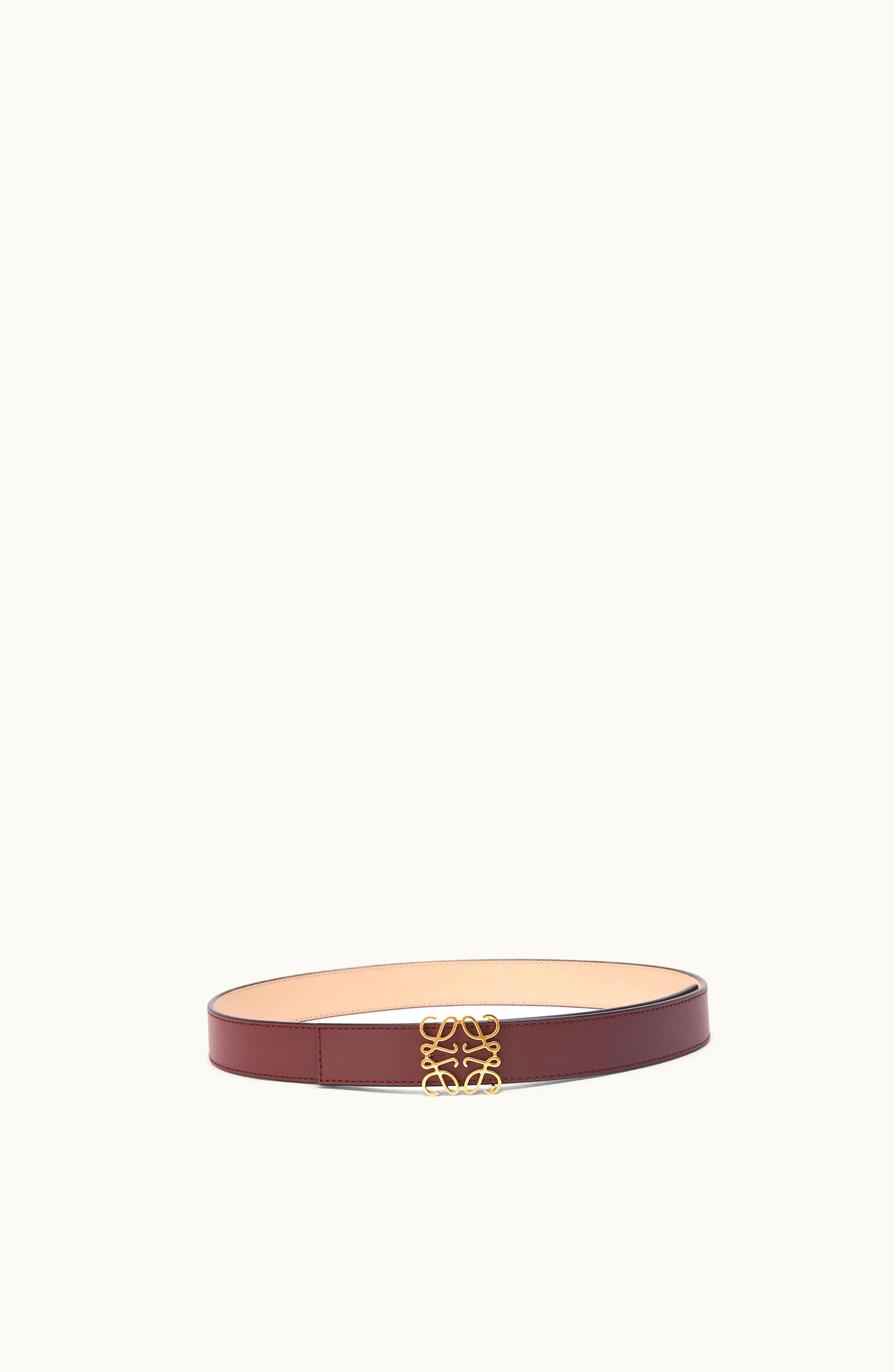 Loewe Anagram Buckle Smooth Calfskin Reversible Belt Tile Red / Nude / Gold