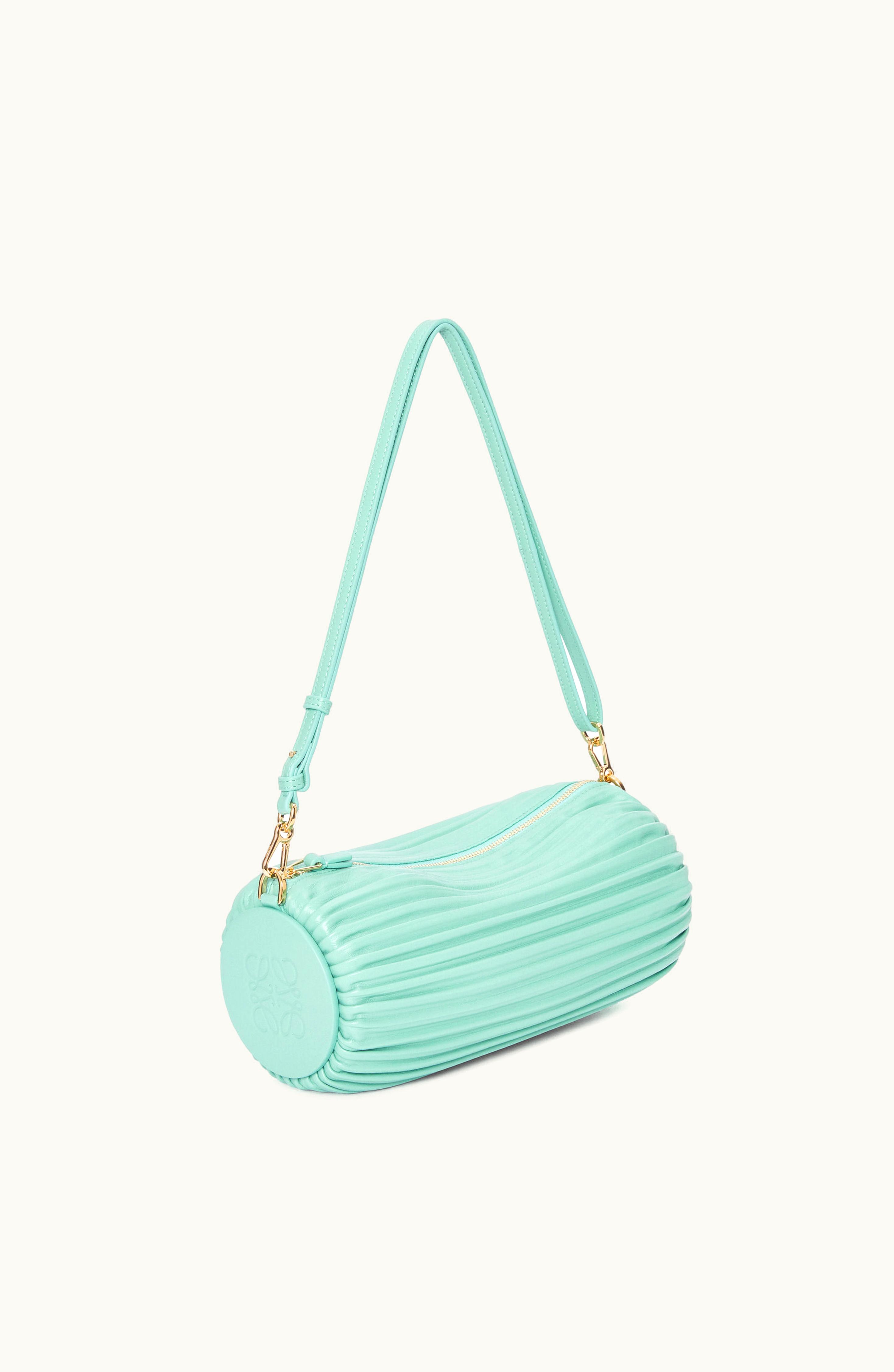 Loewe Loewe Bracelet Pouch In Pleated Nappa Fresh Mint
