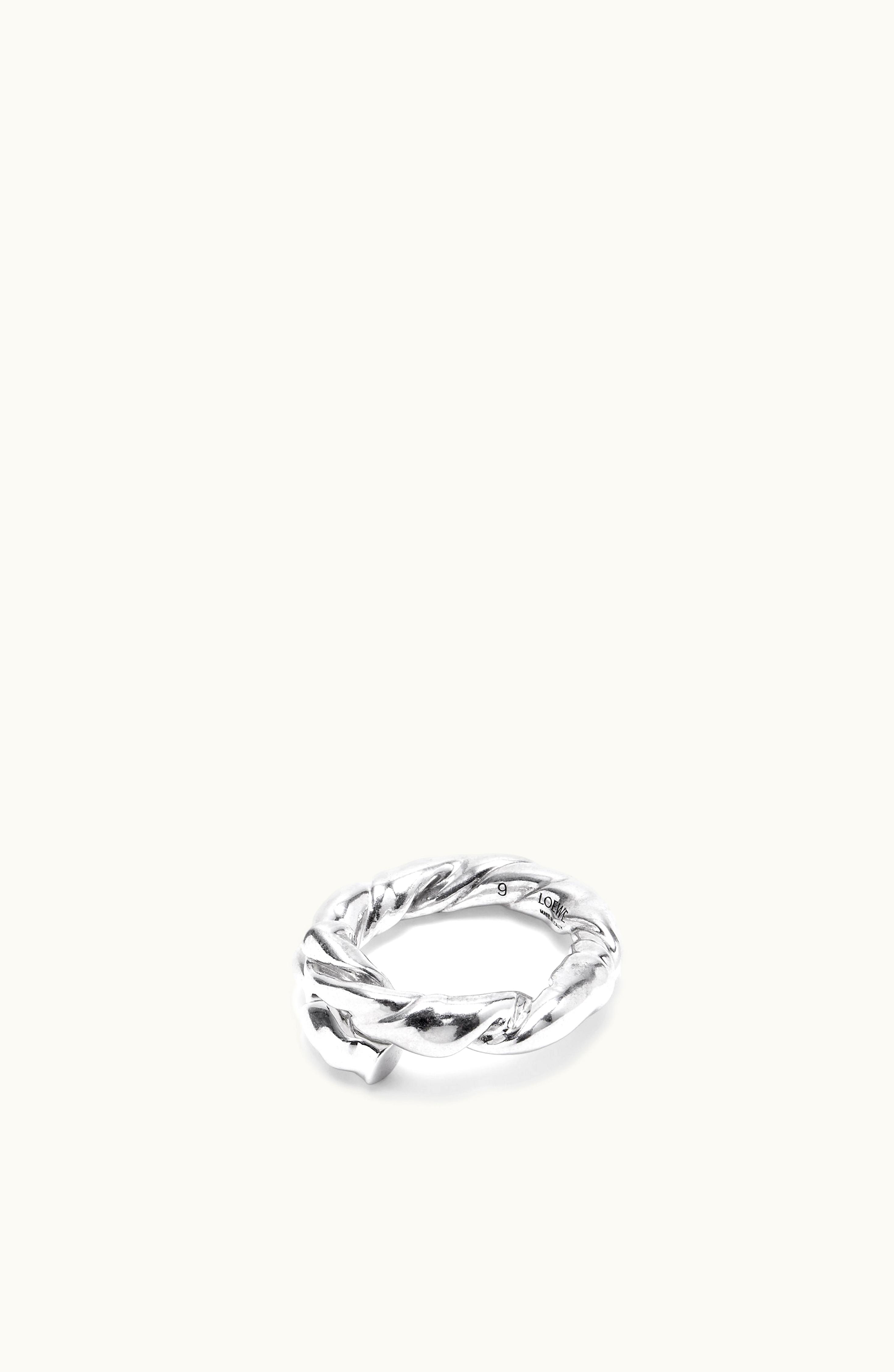 Loewe Nappa Twist Ring In Sterling Silver Silver