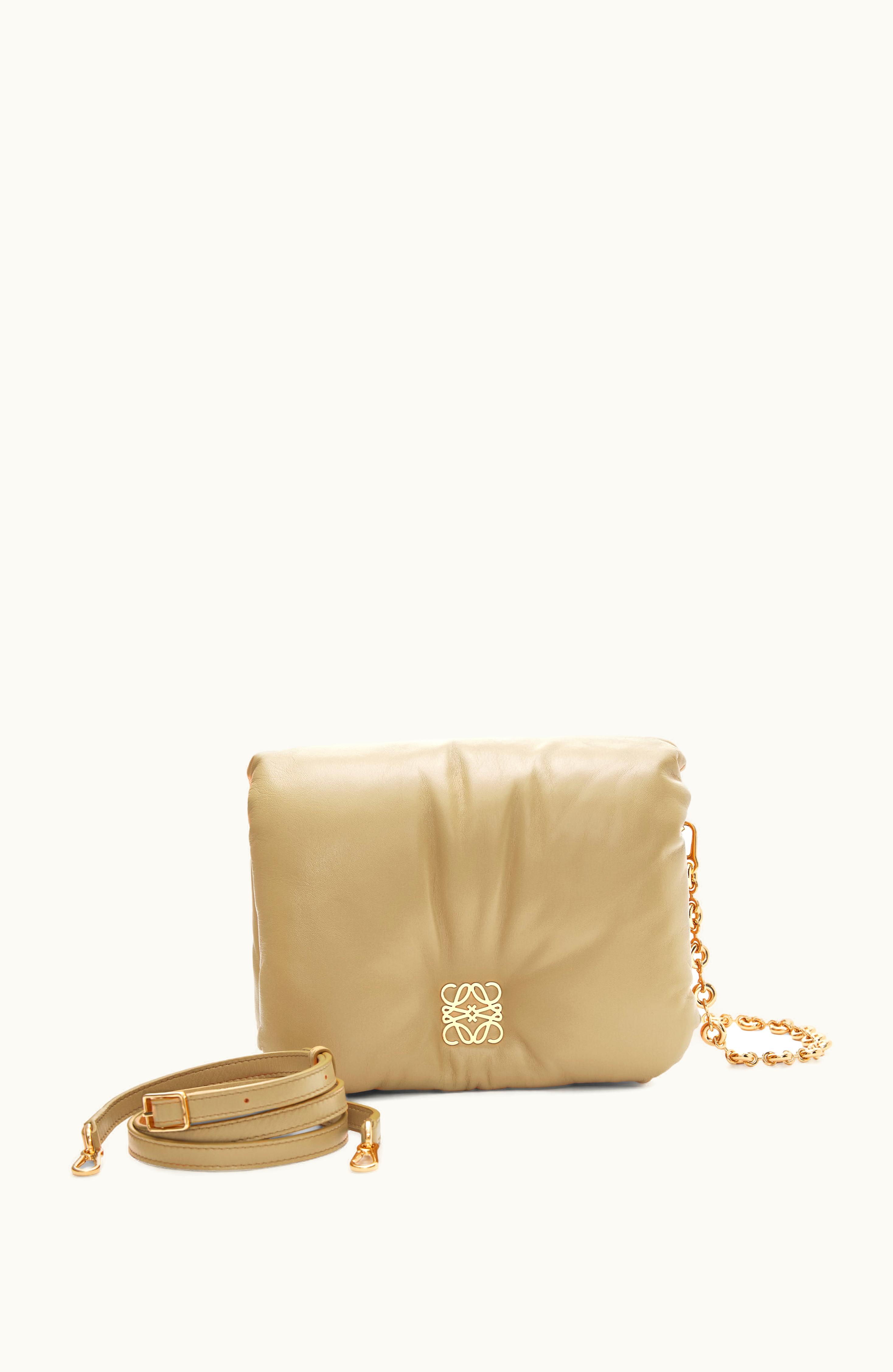 Loewe Loewe Goya Puffer Bag In Shiny Nappa Lambskin Clay Green