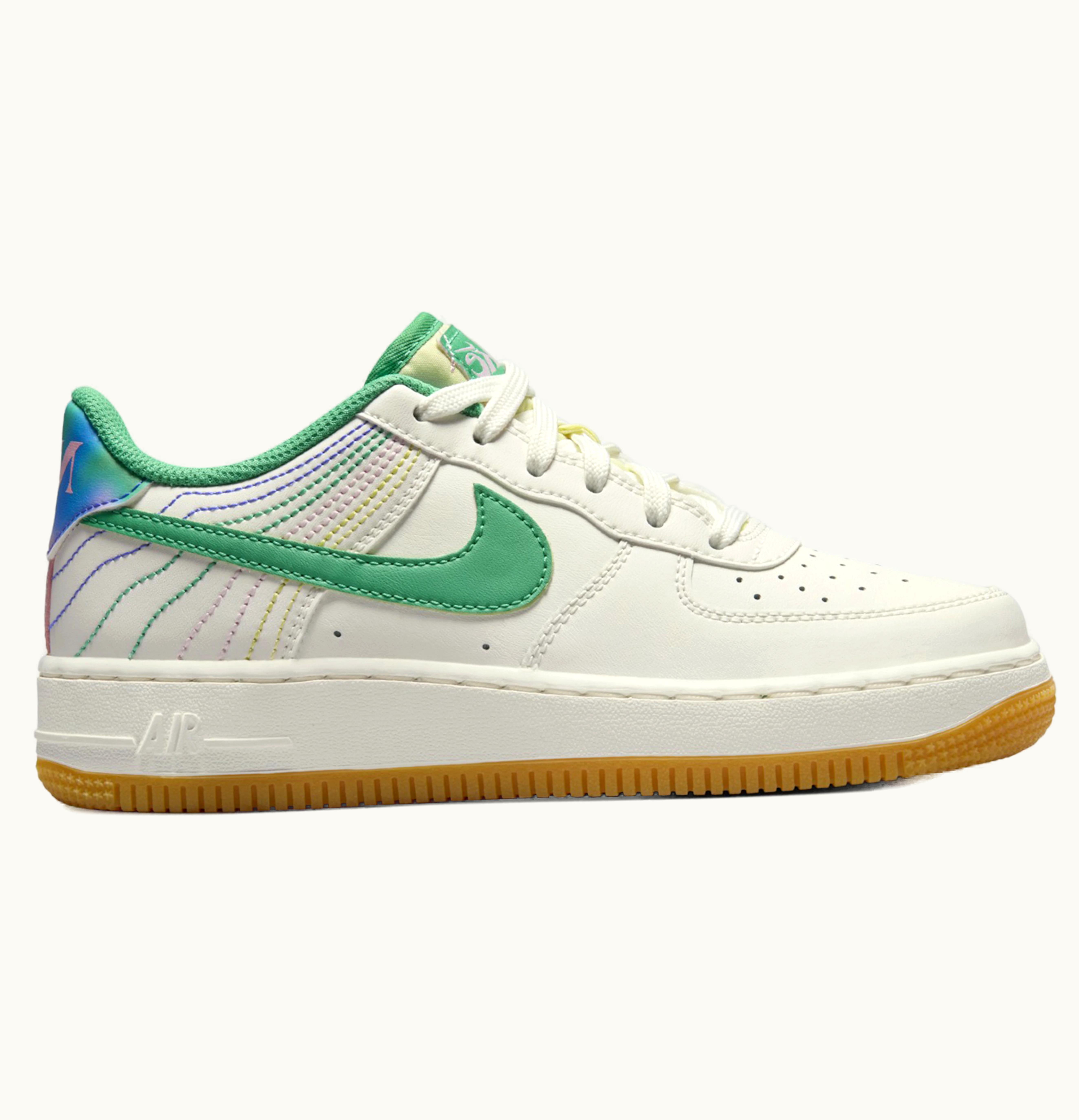 Nike Nike Air Force 1 Low Lv8 3 Heel Stitch Sail Stadium Green Gs
