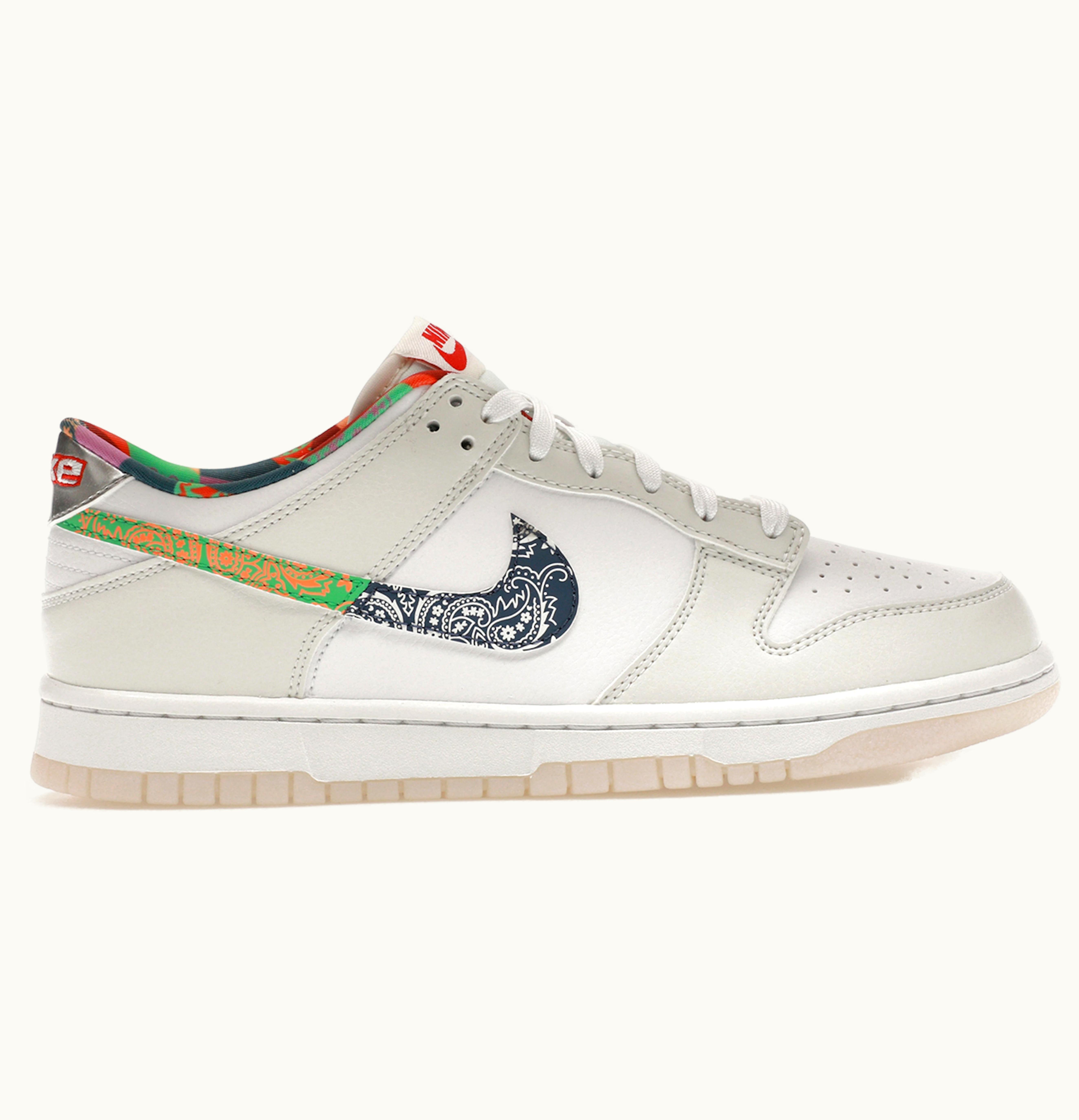 Nike Dunk Low White Multi Color Paisley Gs