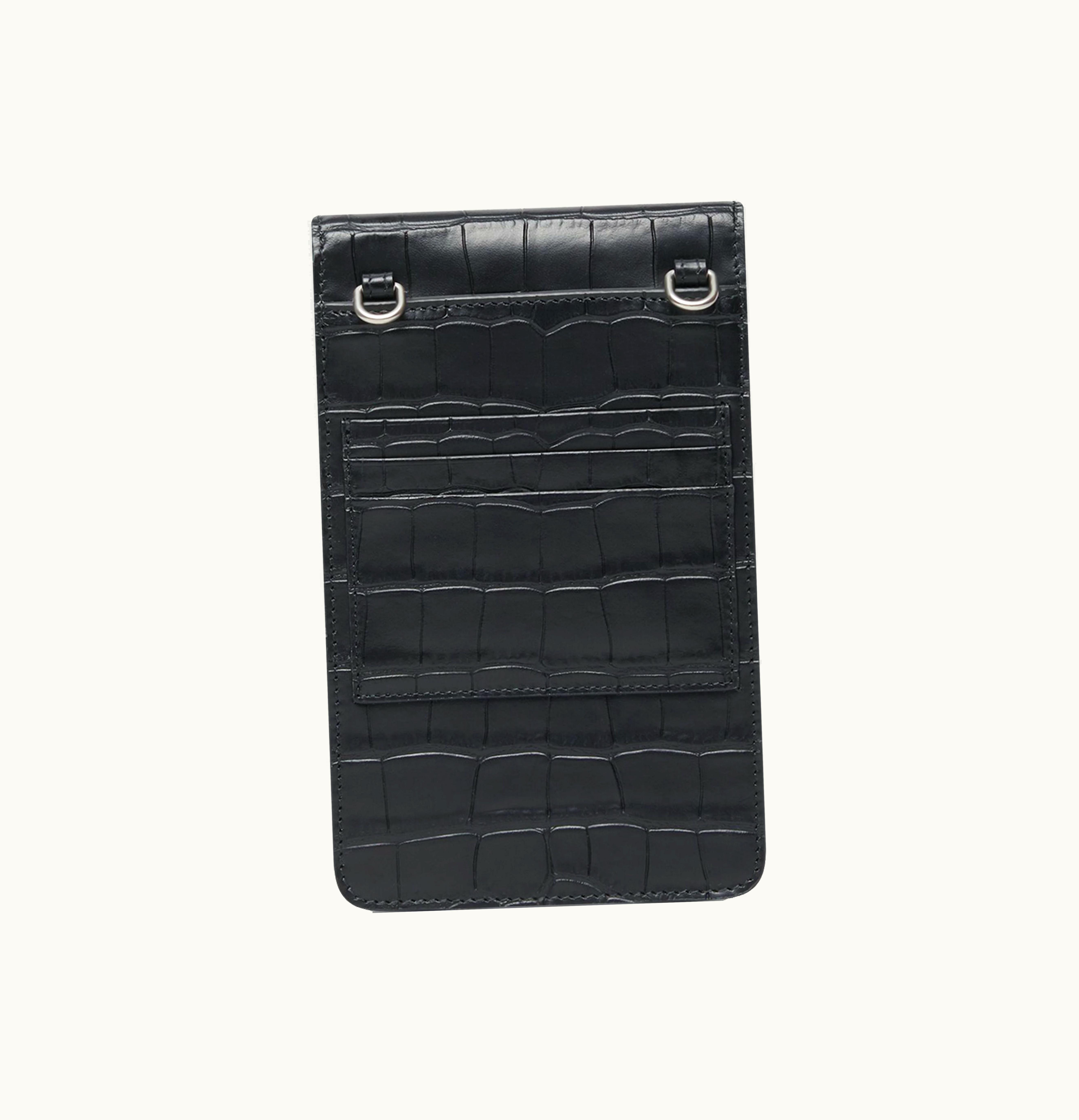 Balenciaga Balenciaga Cash Phone And Card Holder Graphite Black