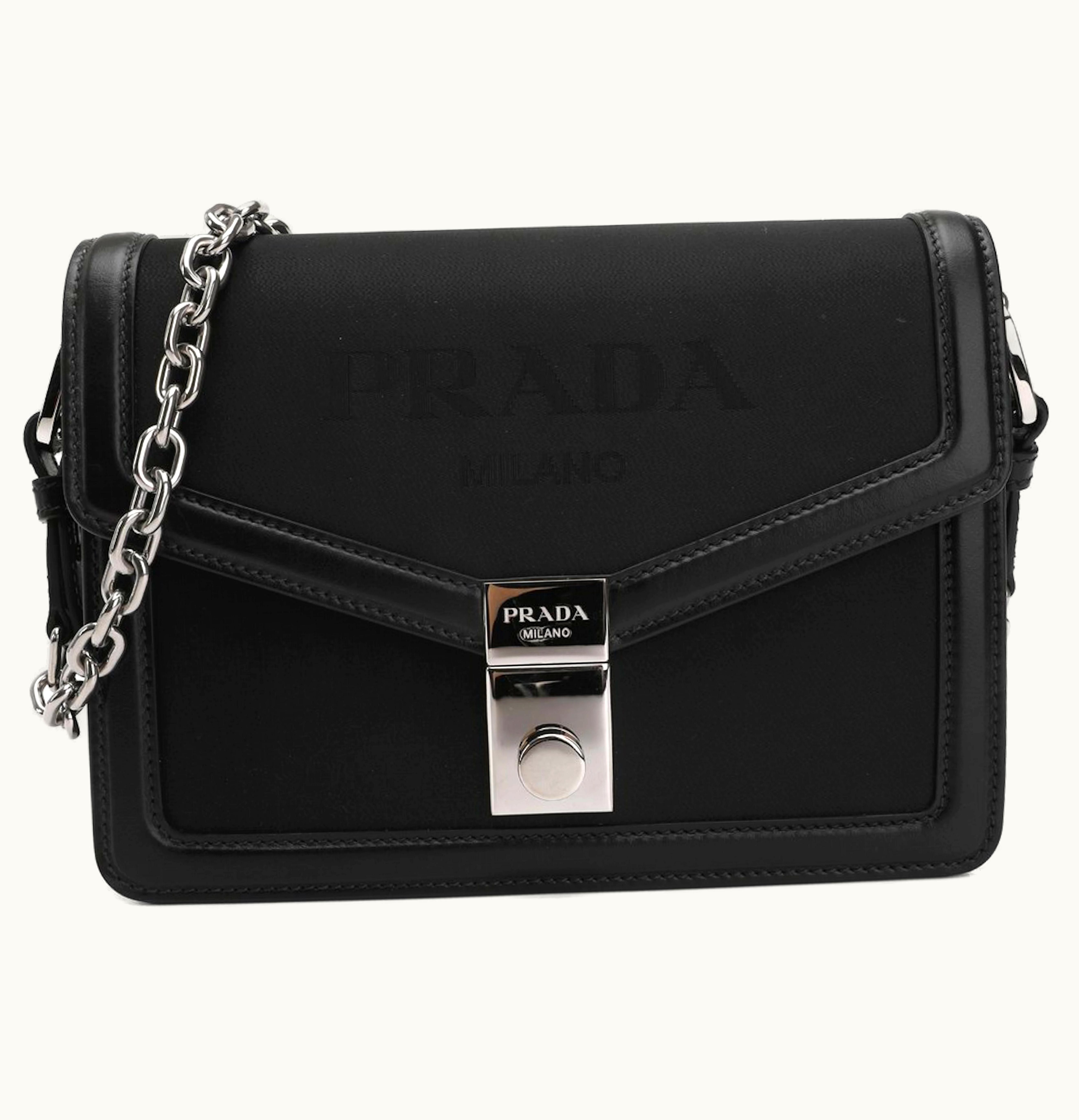 Prada Prada Leather Satchel Bag Black