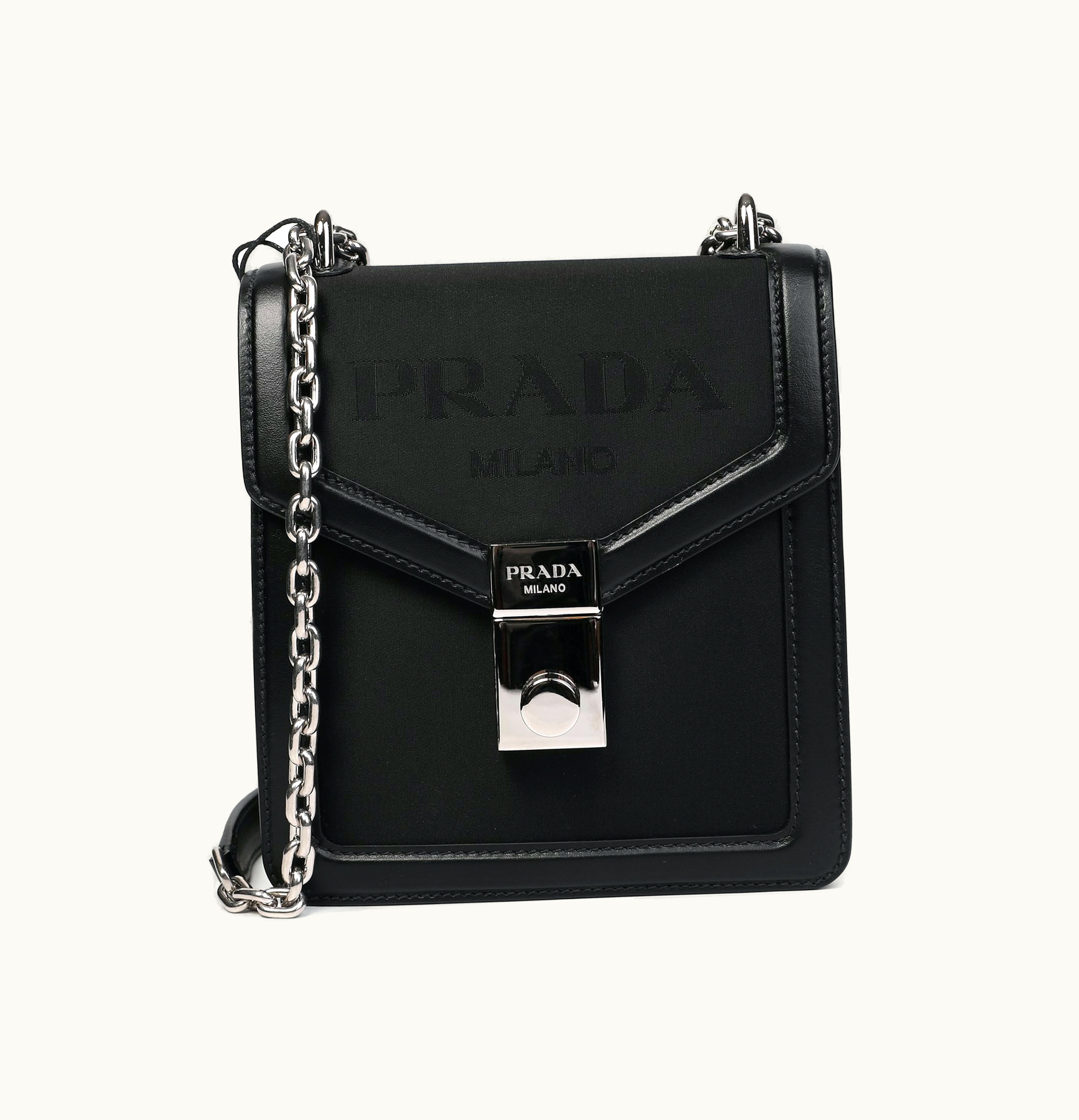 Prada Prada Flap Lock Details Shoulder Bag Black