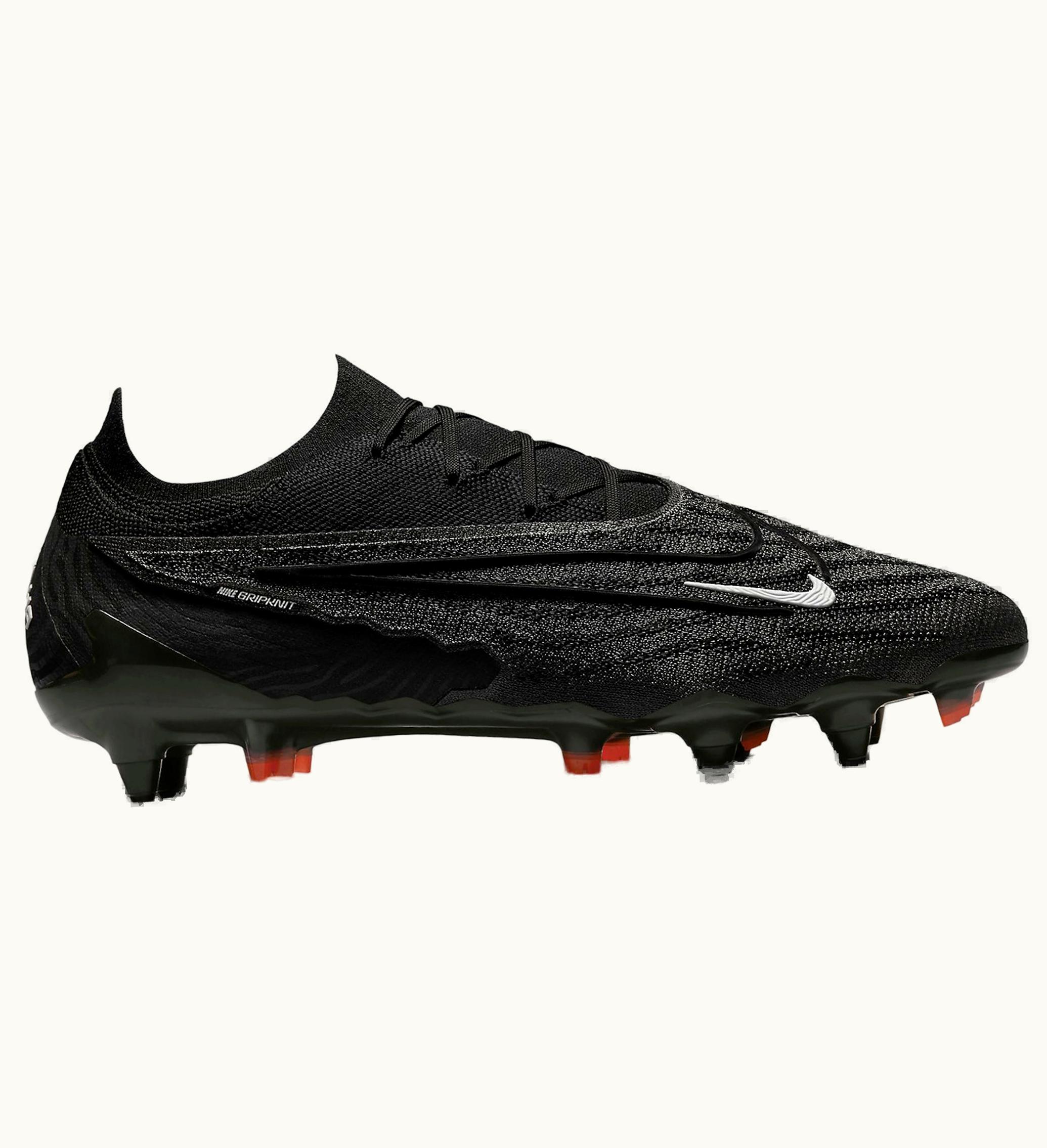 Nike Gripknit Phantom Gx Elite Sg Pro Anti Clog Traction Black Dark Smoke Grey Total Orange