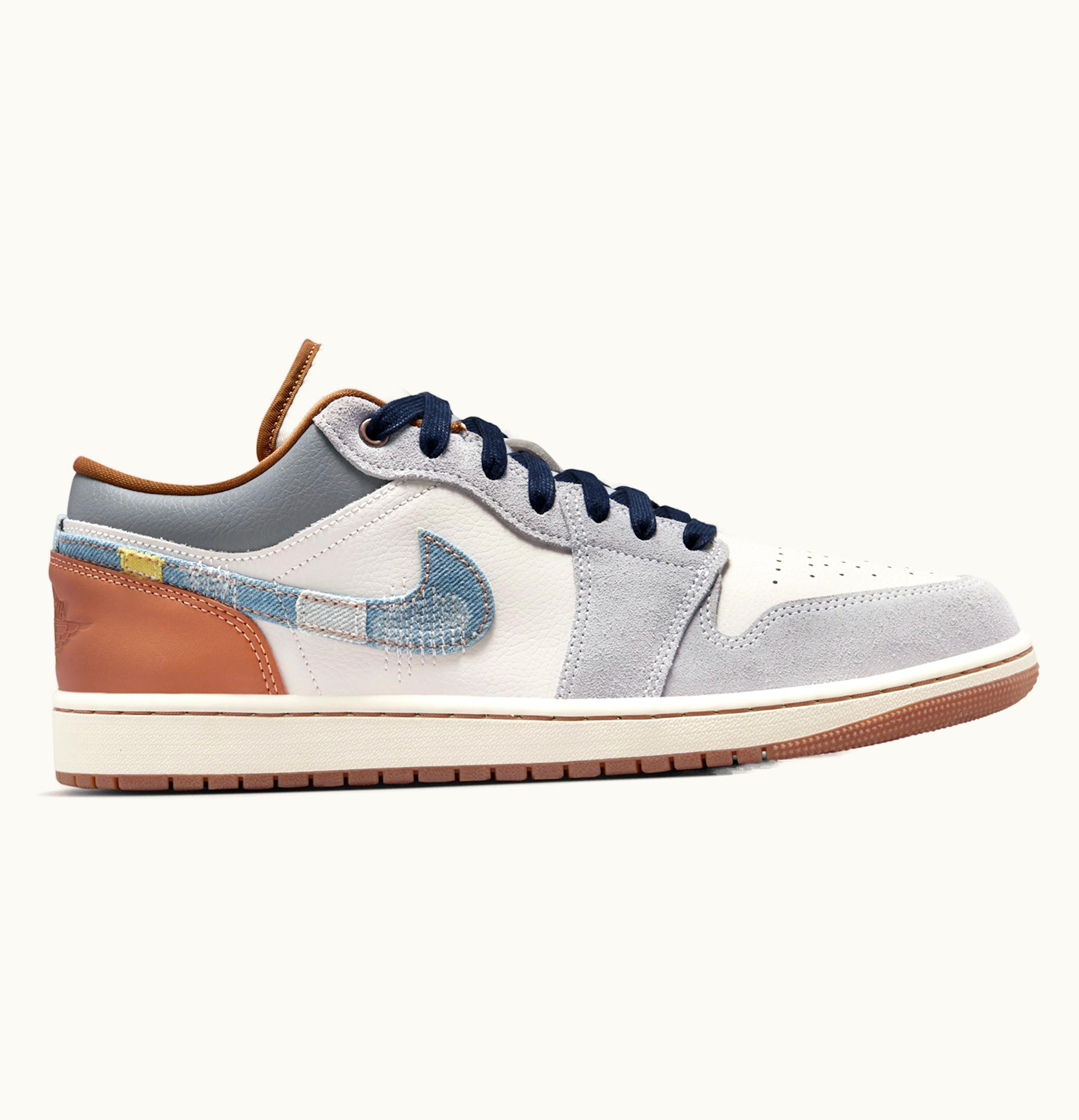 Jordan Air Jordan 1 Low SE Phantom Repaired Denim Swoosh