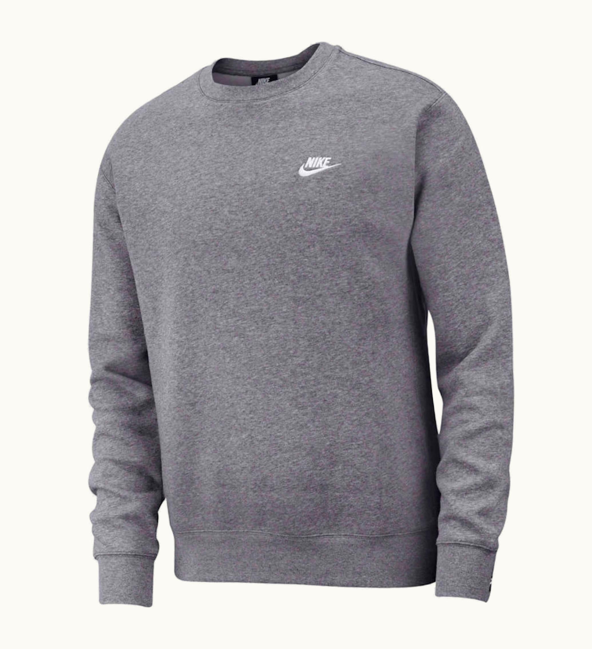 Nike Nike Sportswear Club Fleece Crewneck Charcoal Heather White