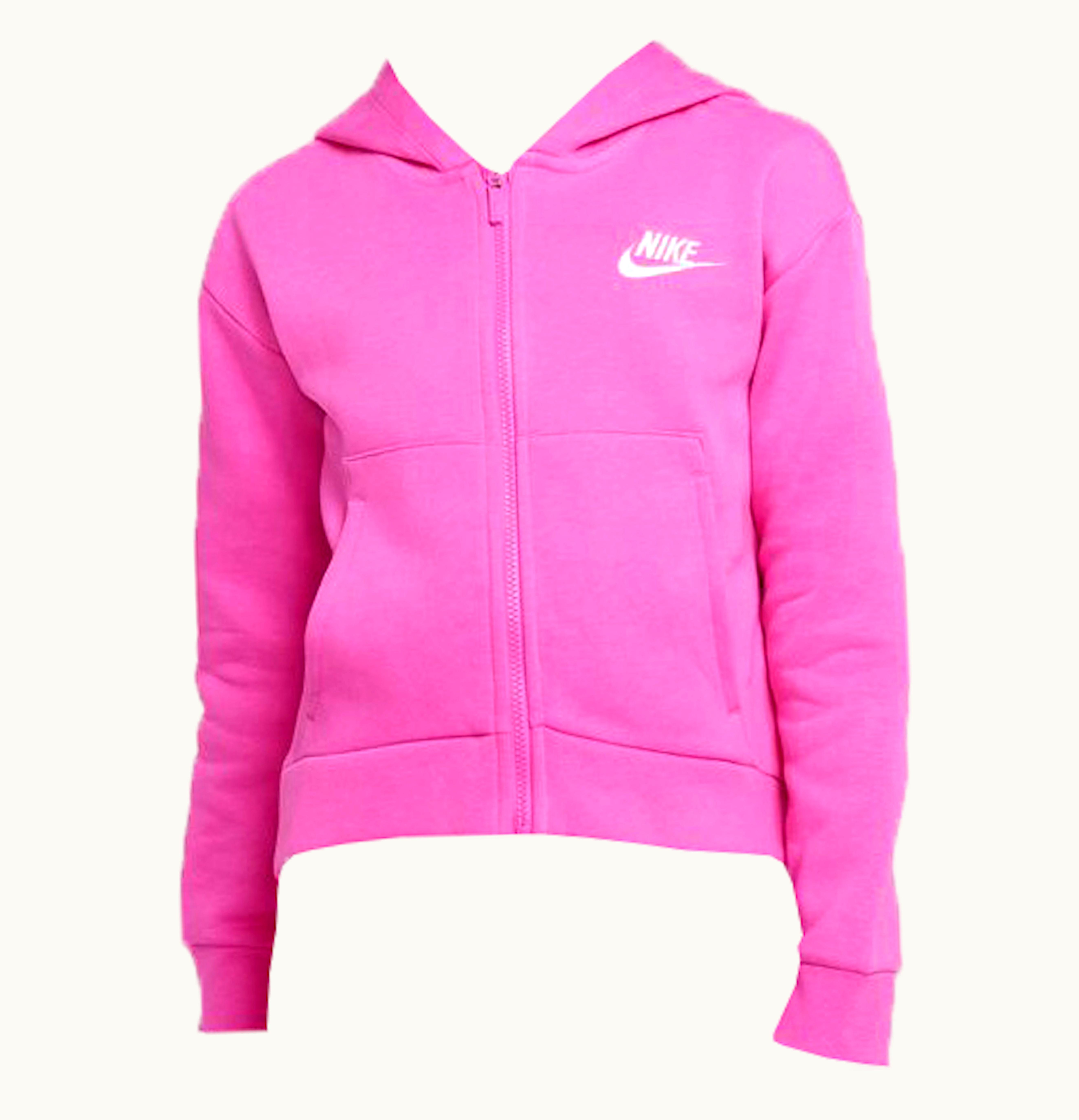 Nike Nike Sportswear Kids Club Fleece Full Zip Hoodie Active Fuchsia White