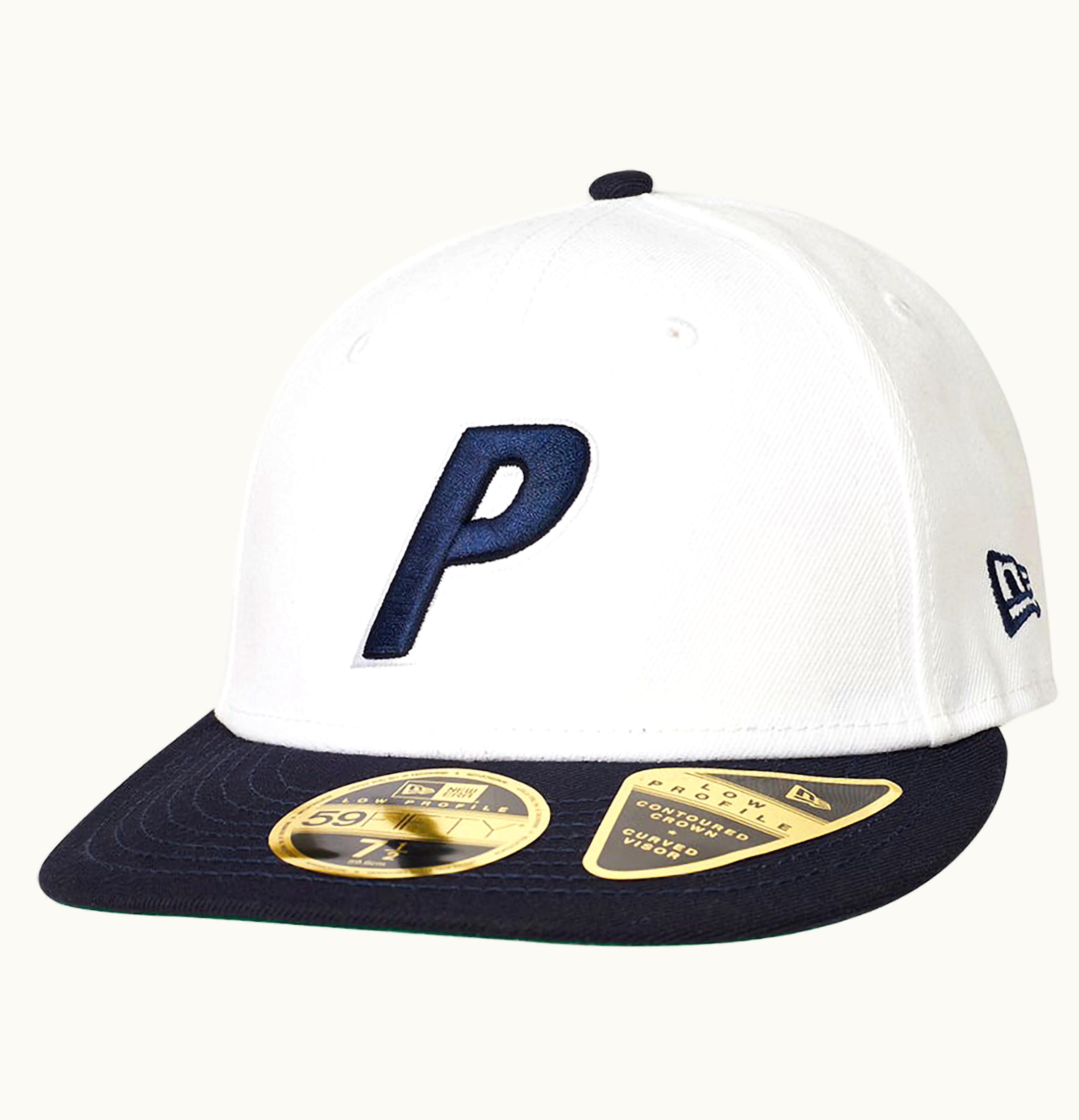 Palace Palace P New Era Lp 59fifty Fitted Cap White Navy