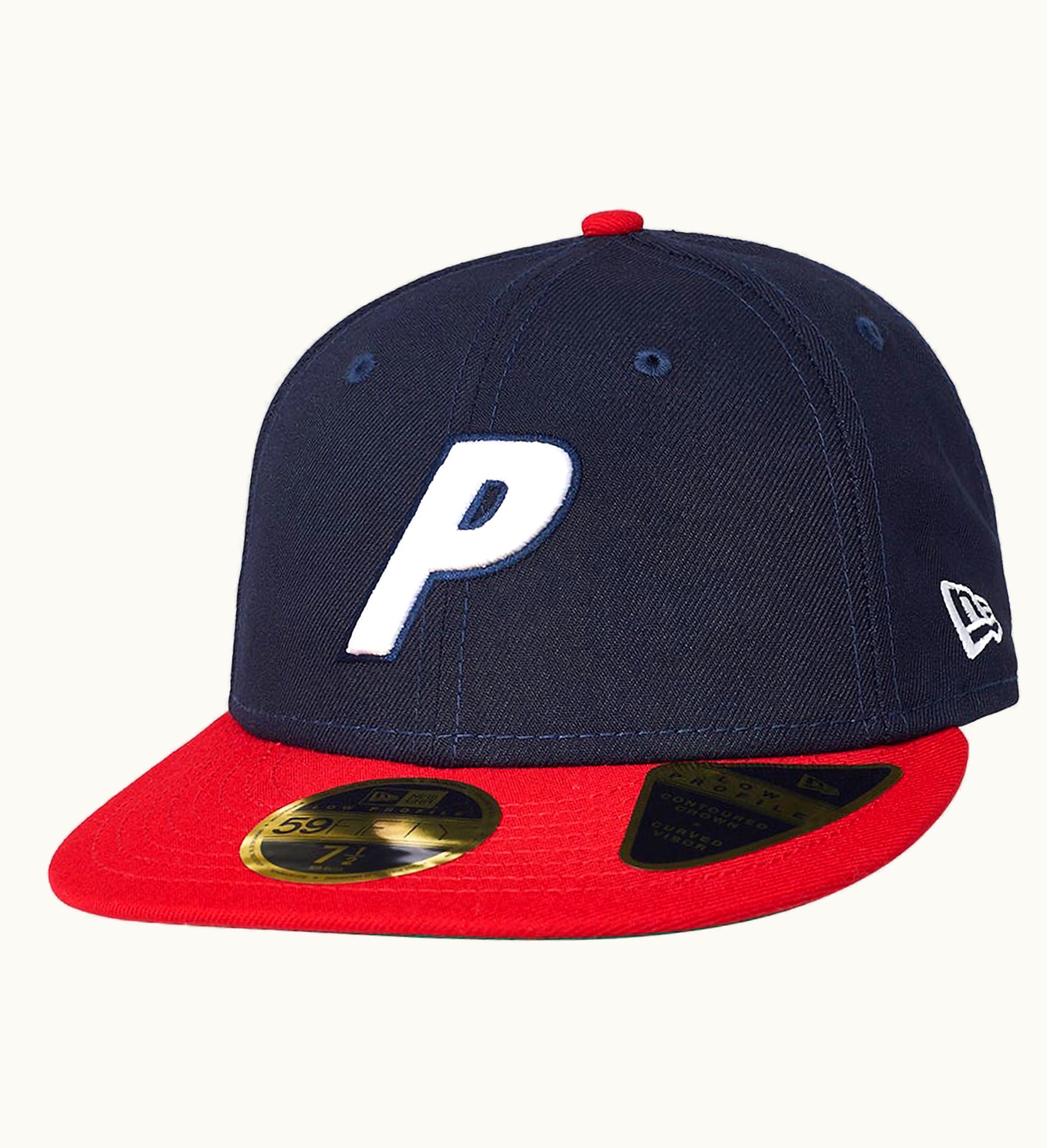 Palace Palace P New Era Lp 59fifty Fitted Cap Navy Red